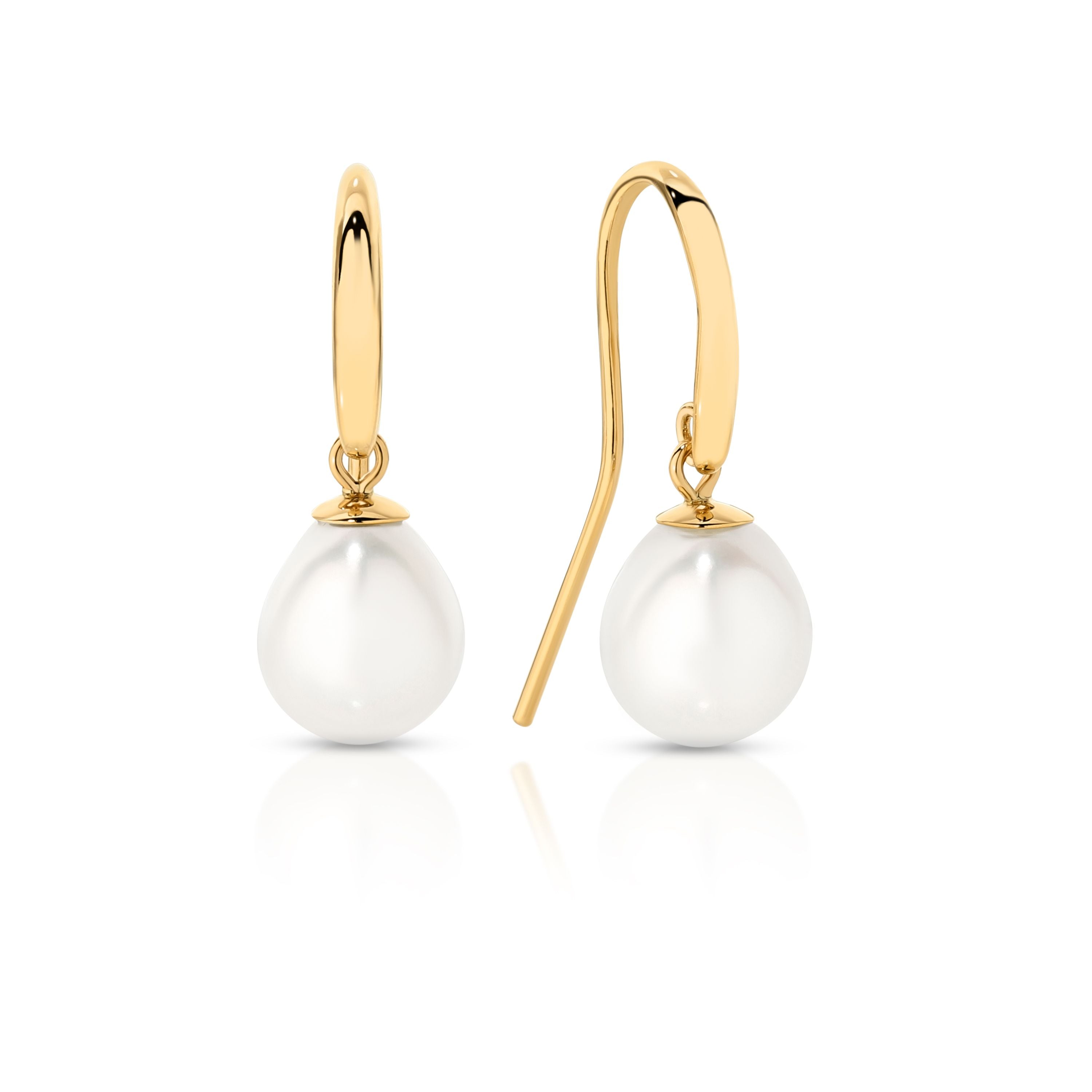 9ct Yellow Gold Freshwater Pearl Drops