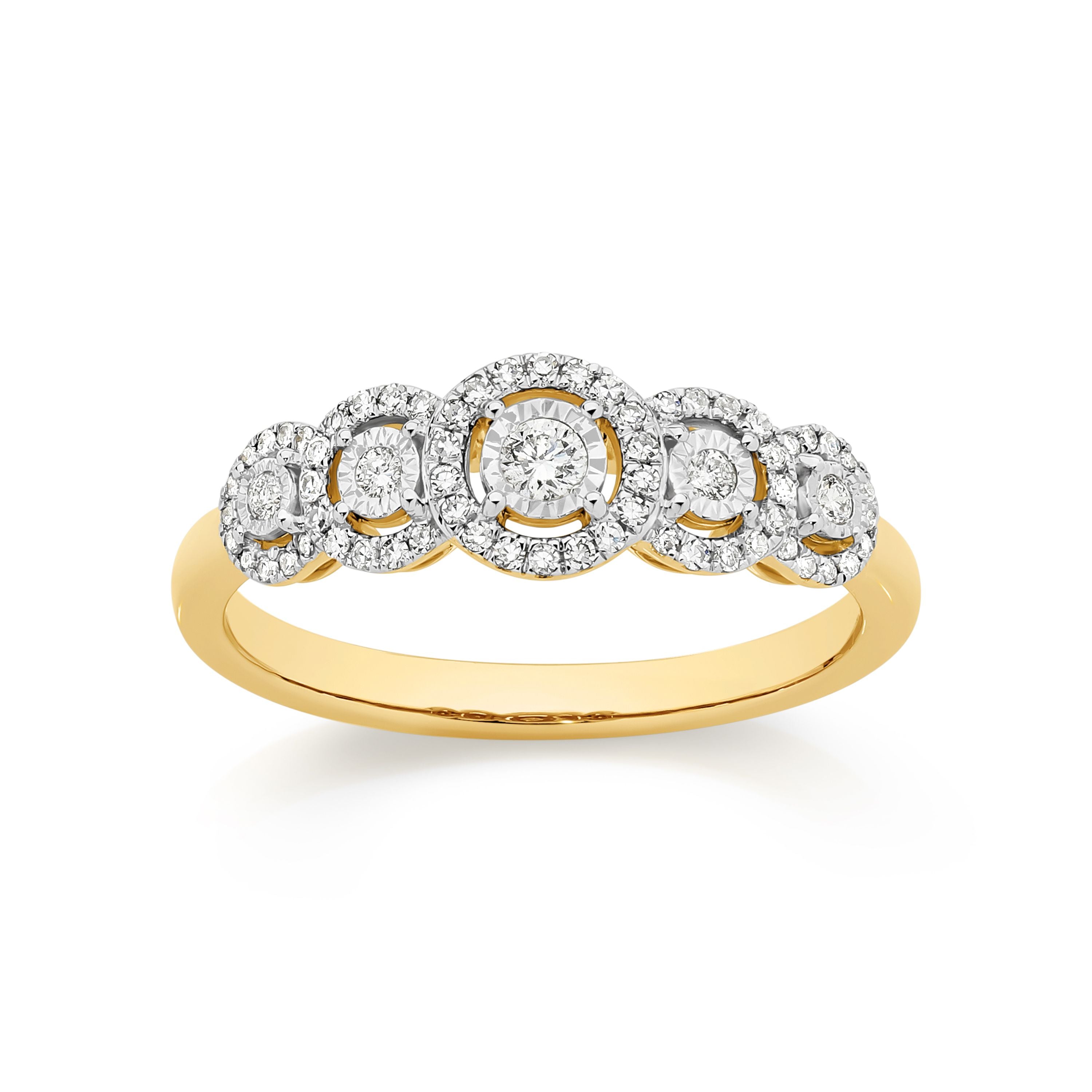 9ct Yellow Gold 0.25ct Diamond Ring