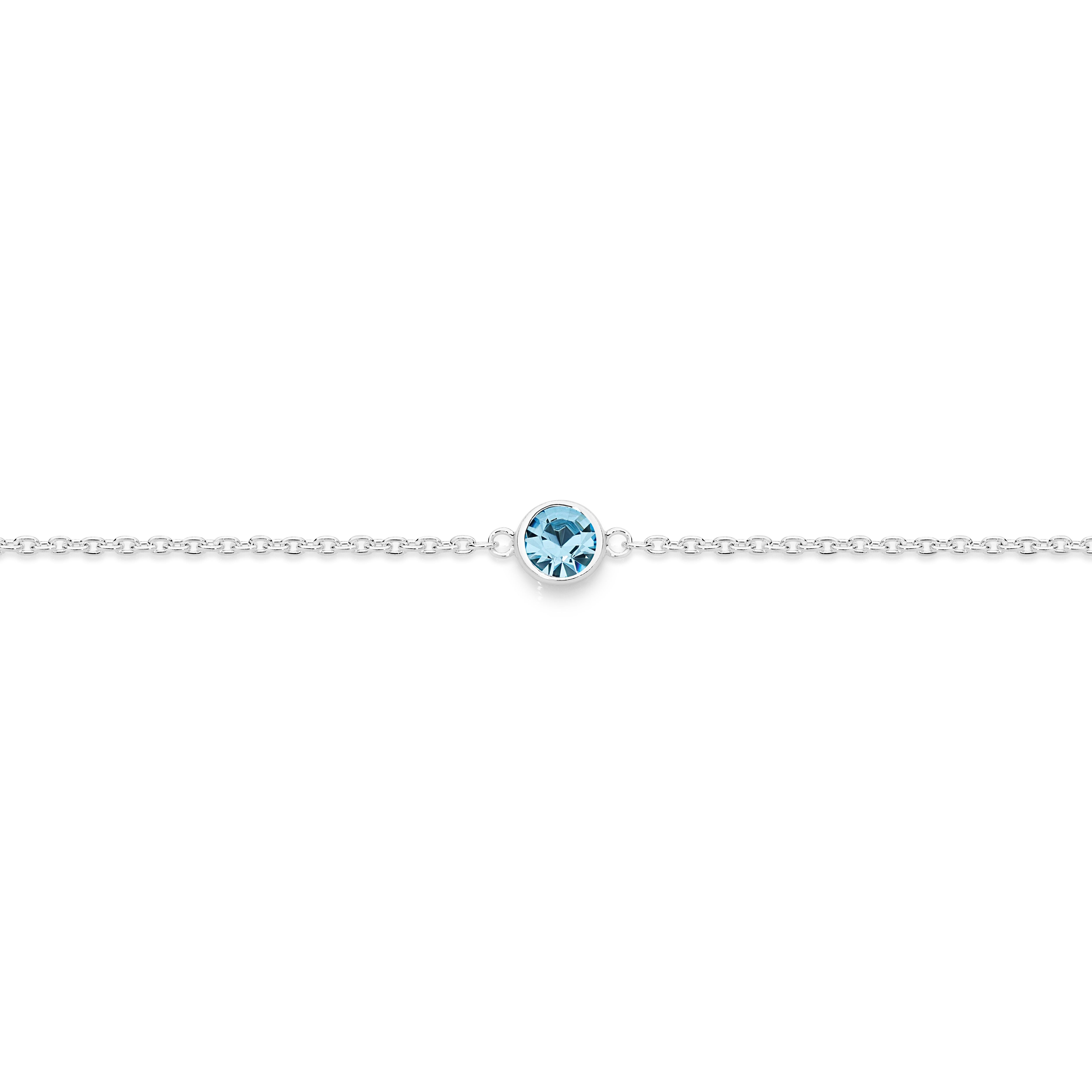 Silver MARCH Birthstone Bracelet
