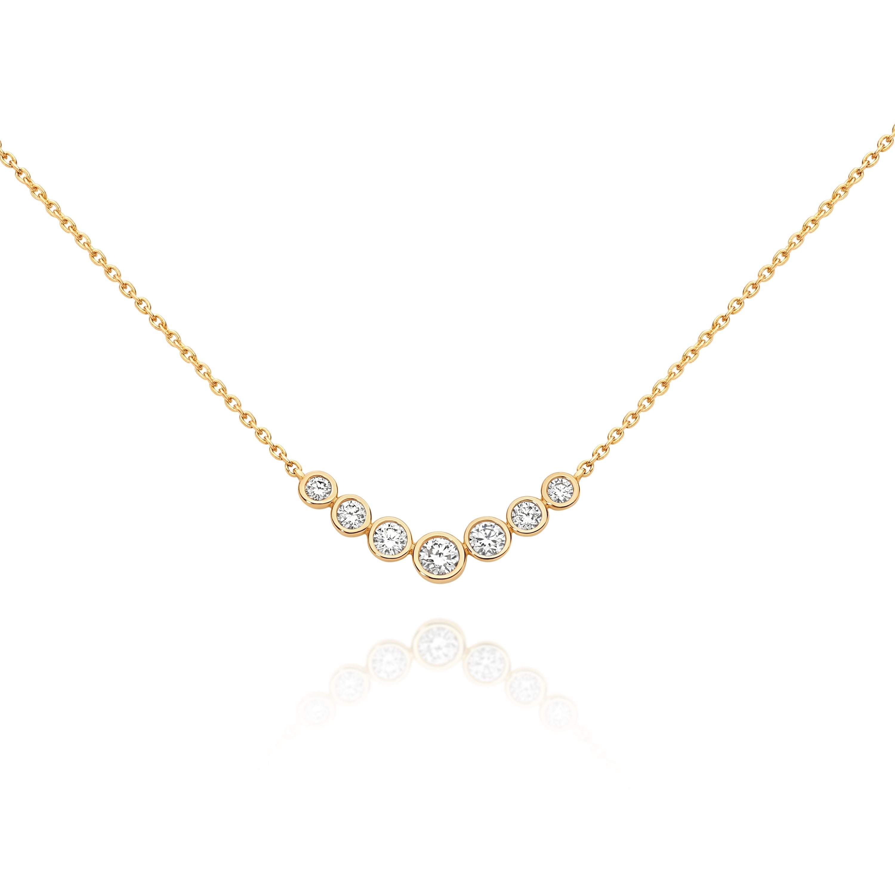 9ct Yellow Gold 0.50ct Bezel Set Lab Grown Diamond Necklet