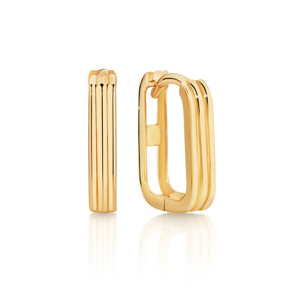 9ct gold square tube huggies