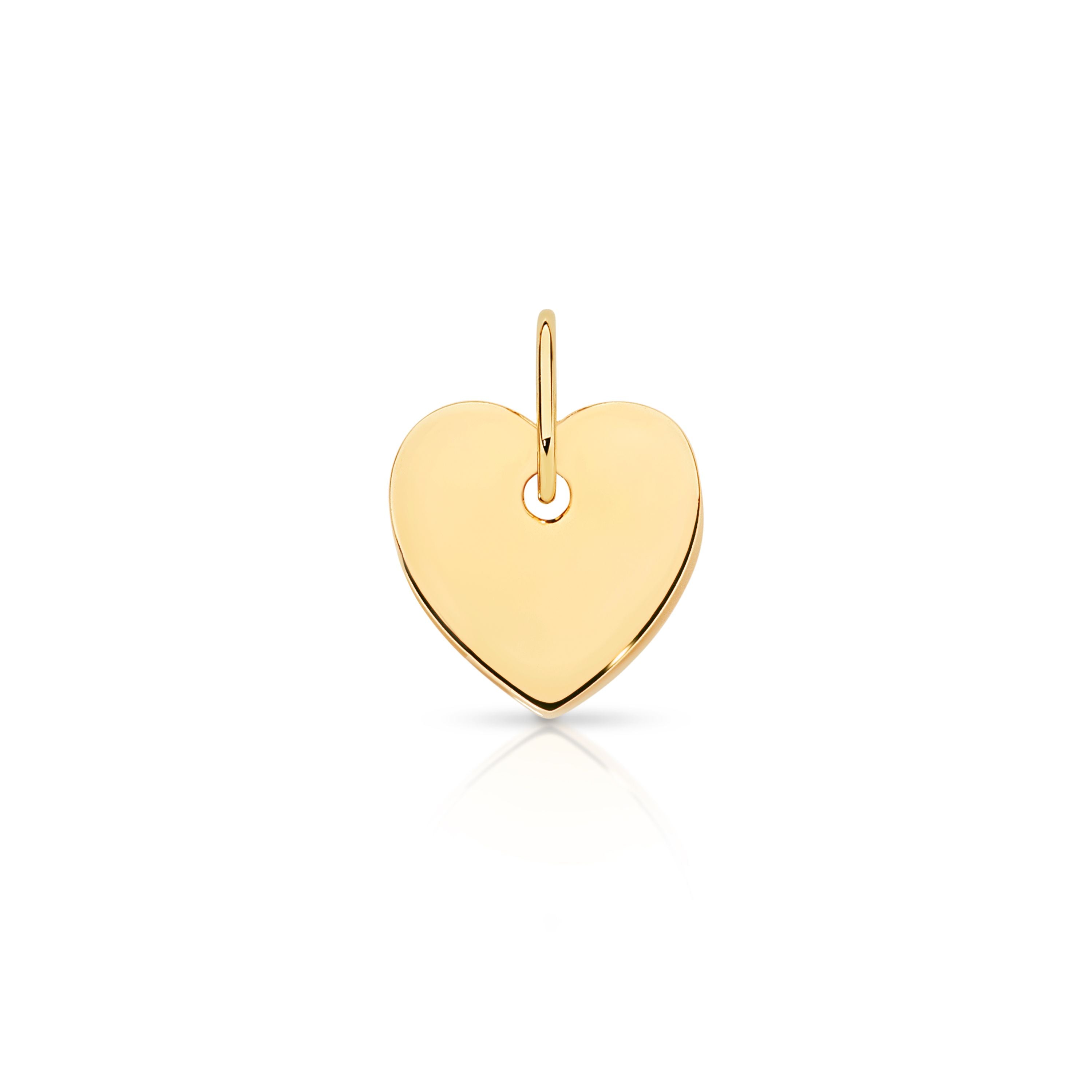 9ct Yellow Gold 9mm Heart Pendant