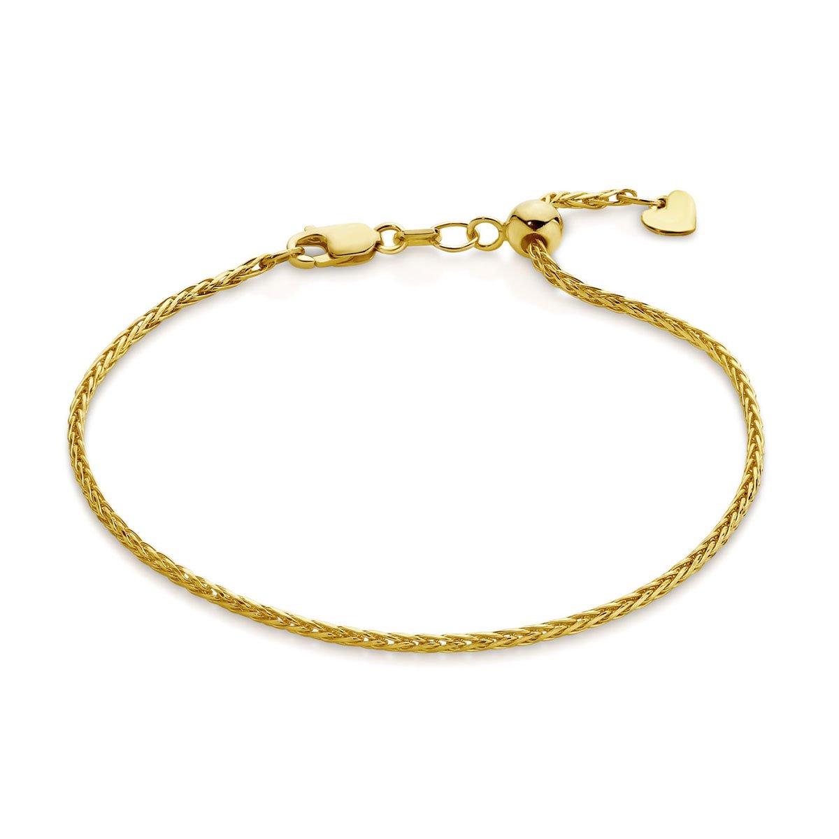 9ct Yellow Gold Adjustable 1.7mm Magic Wheat Link Bracelet