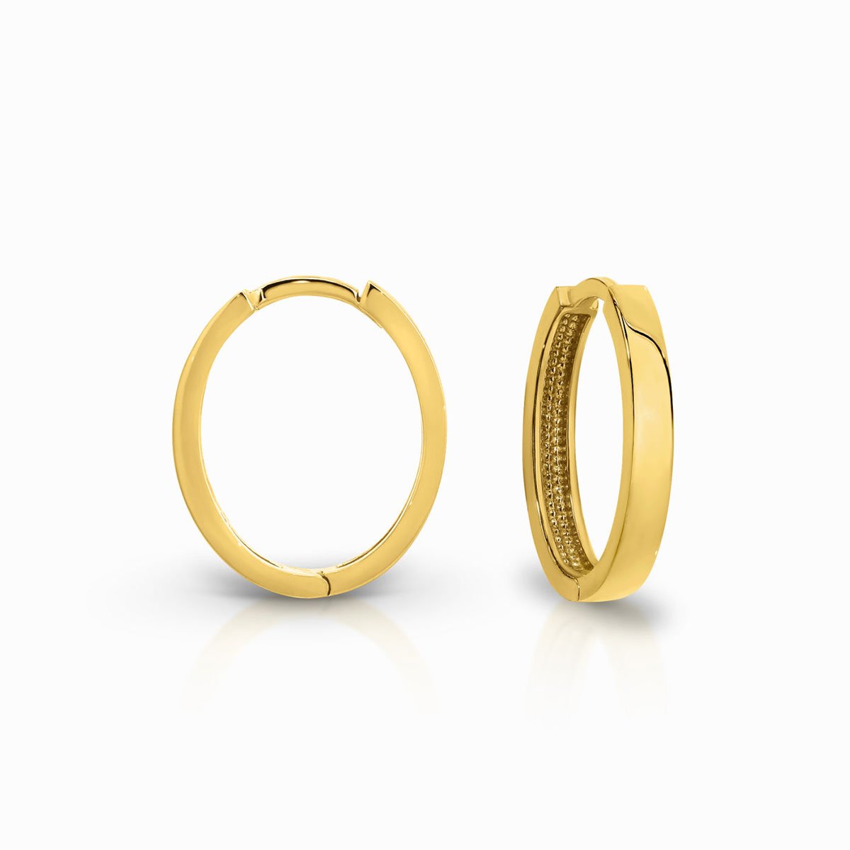9ct Yellow Gold 10mm Oval Huggie Earrings