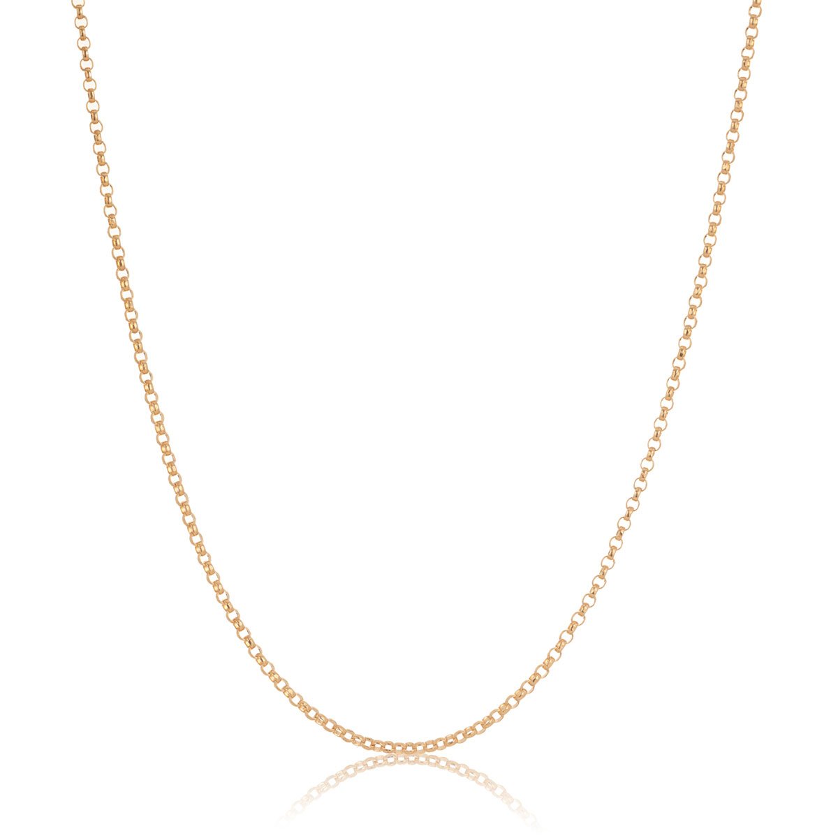 9ct Yellow Gold 45cm 1.5mm Diamond Cut Half Flat Round Wire Forzatina Cable Chain