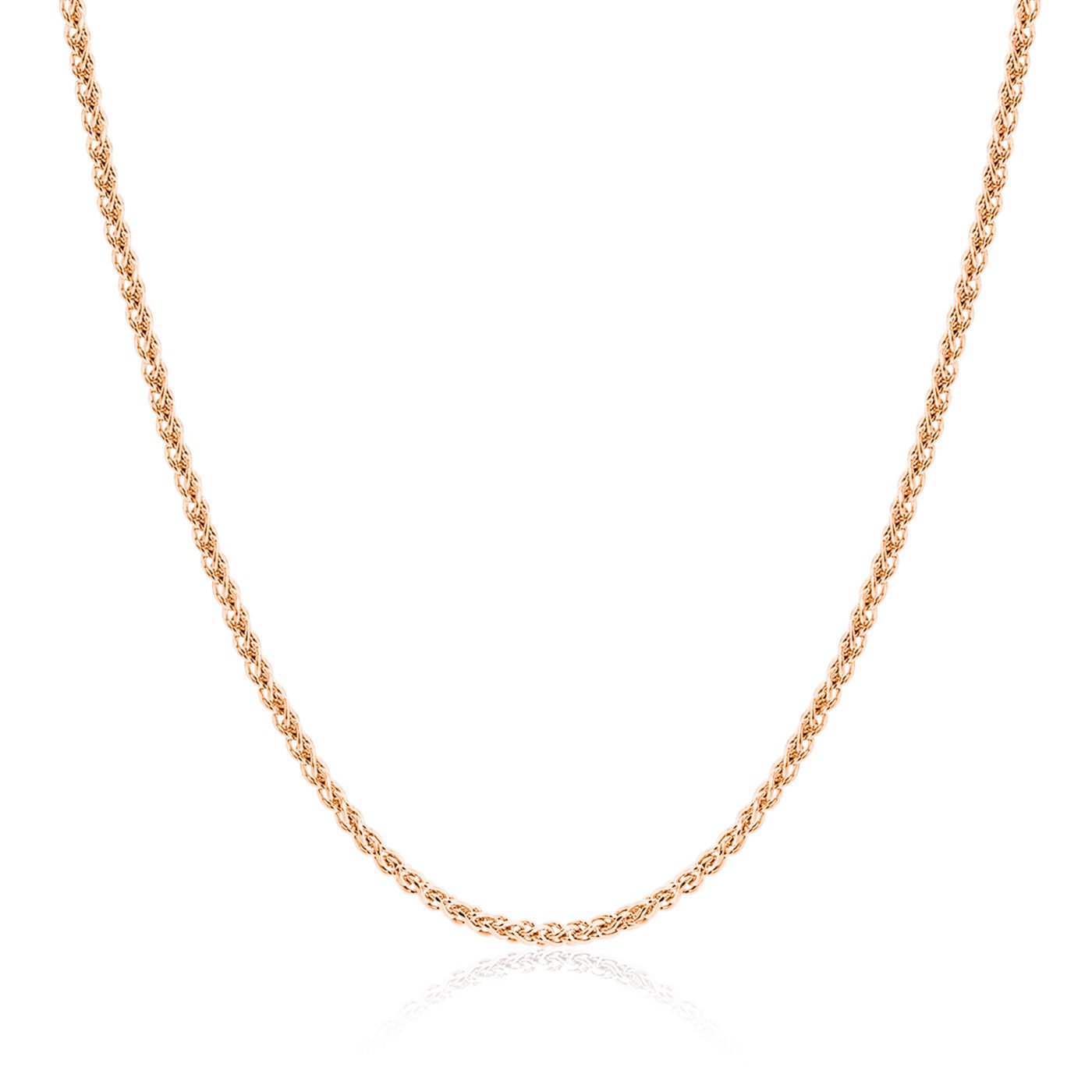 9ct Rose Gold 1.7mm Round Diamond Cut Magic Wheat Link Adjustable Chain