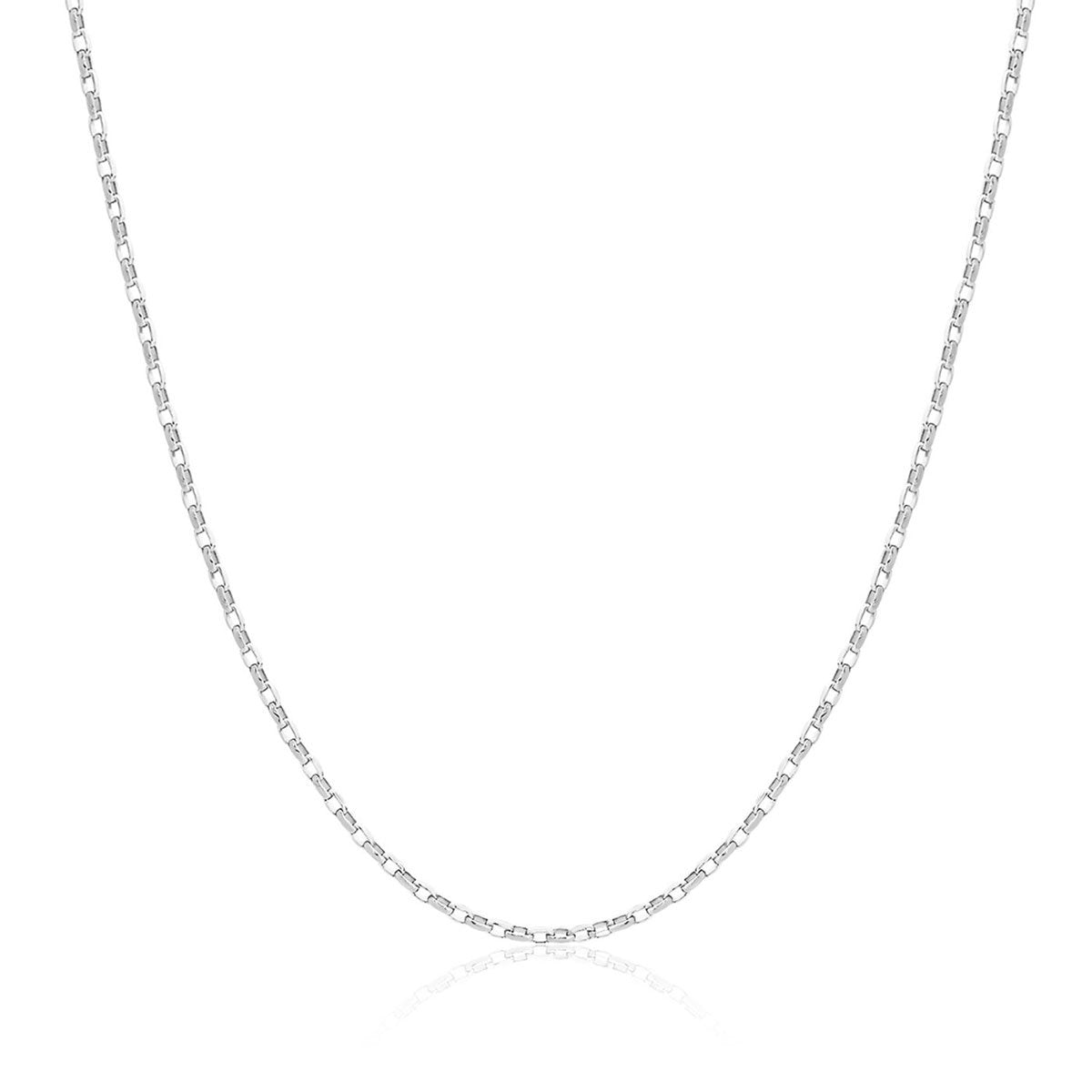 9ct White Gold 1.3mm Diamond Cut Oval Belcher Link Adjustable Chain