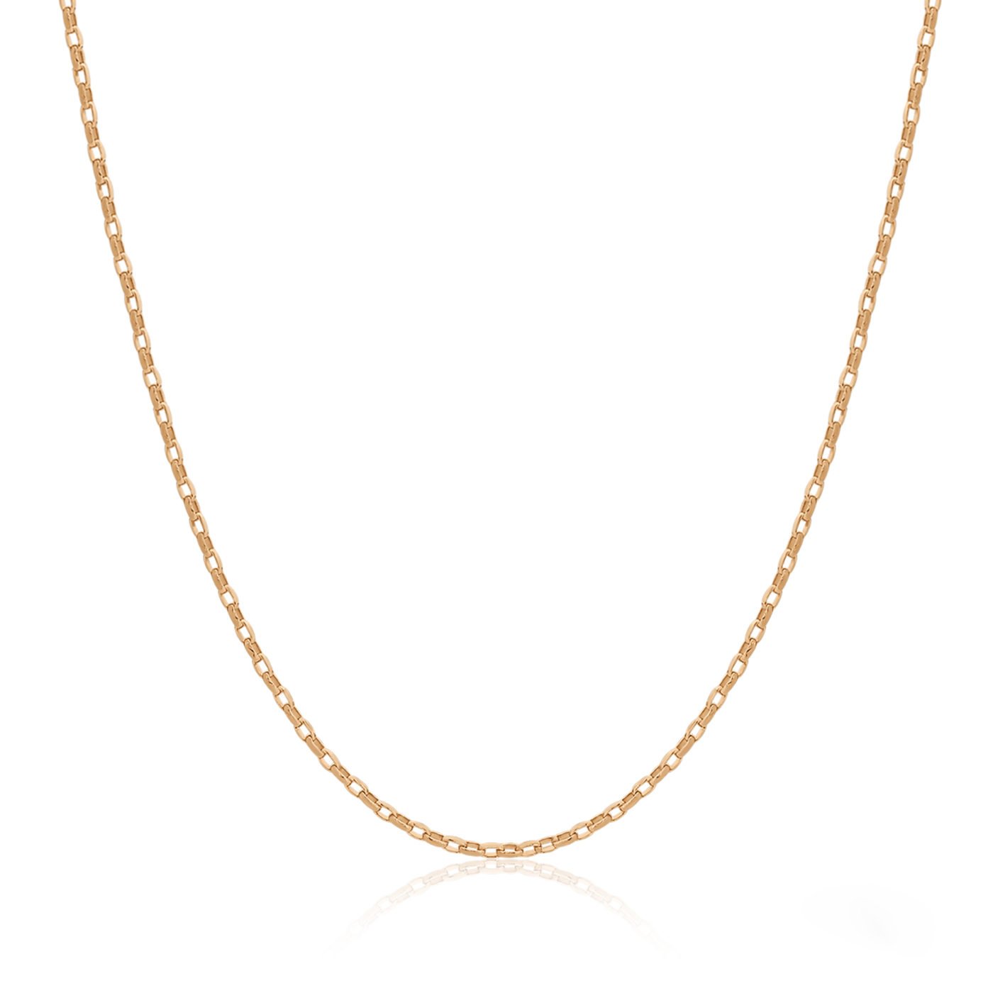 9ct Rose Gold 1.3mm Diamond Cut Oval Belcher Link Adjustable Chain