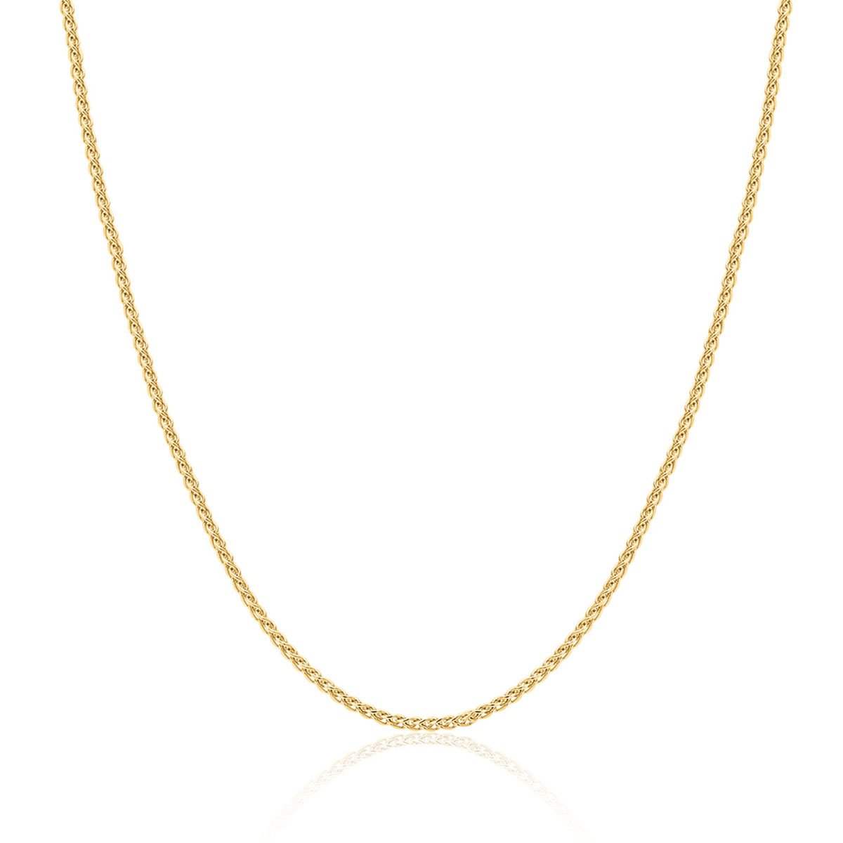 9ct Yellow Gold 1mm Round Diamond Cut Magic Wheat Link Chain