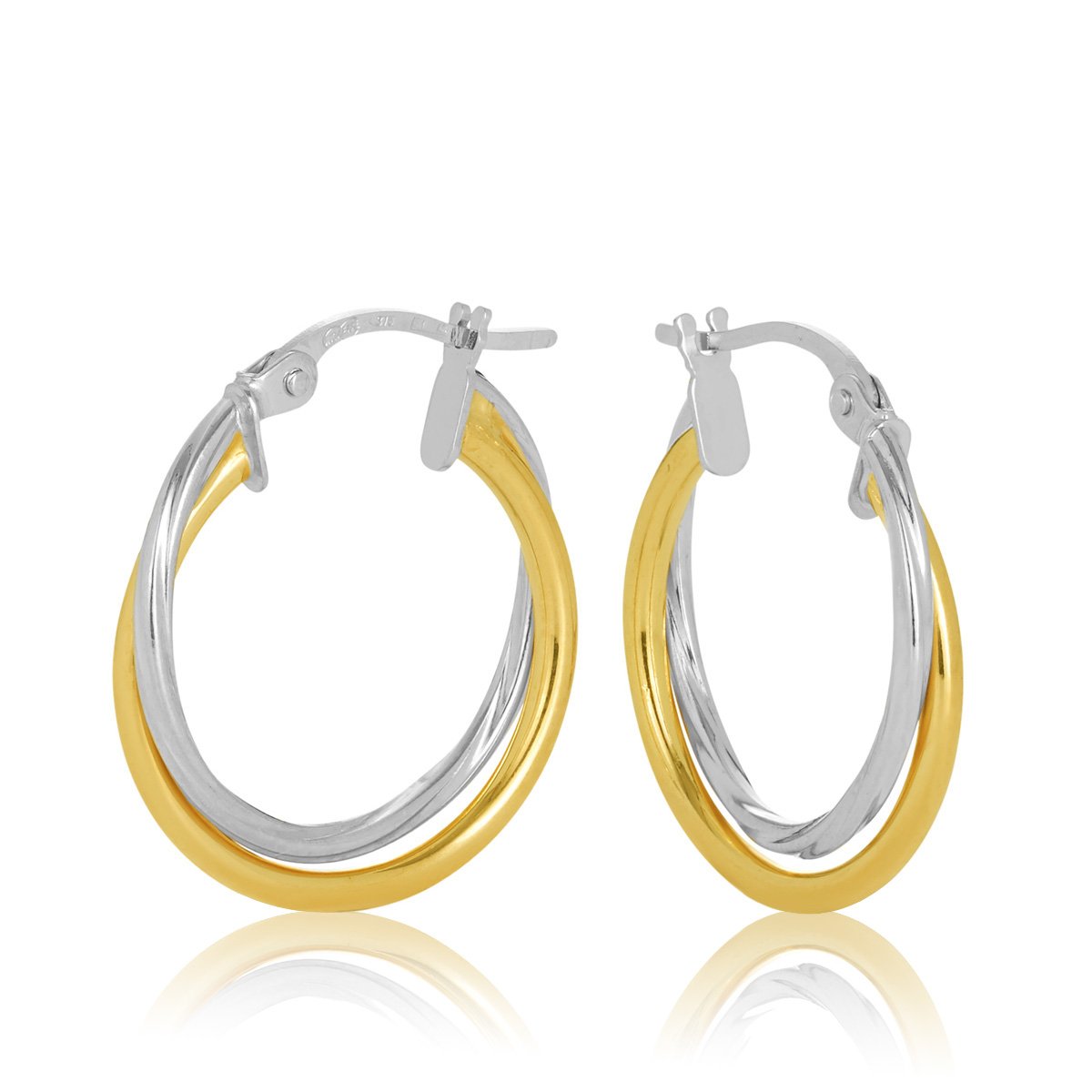 9ct Yellow Gold 15mm Hoop Earrings