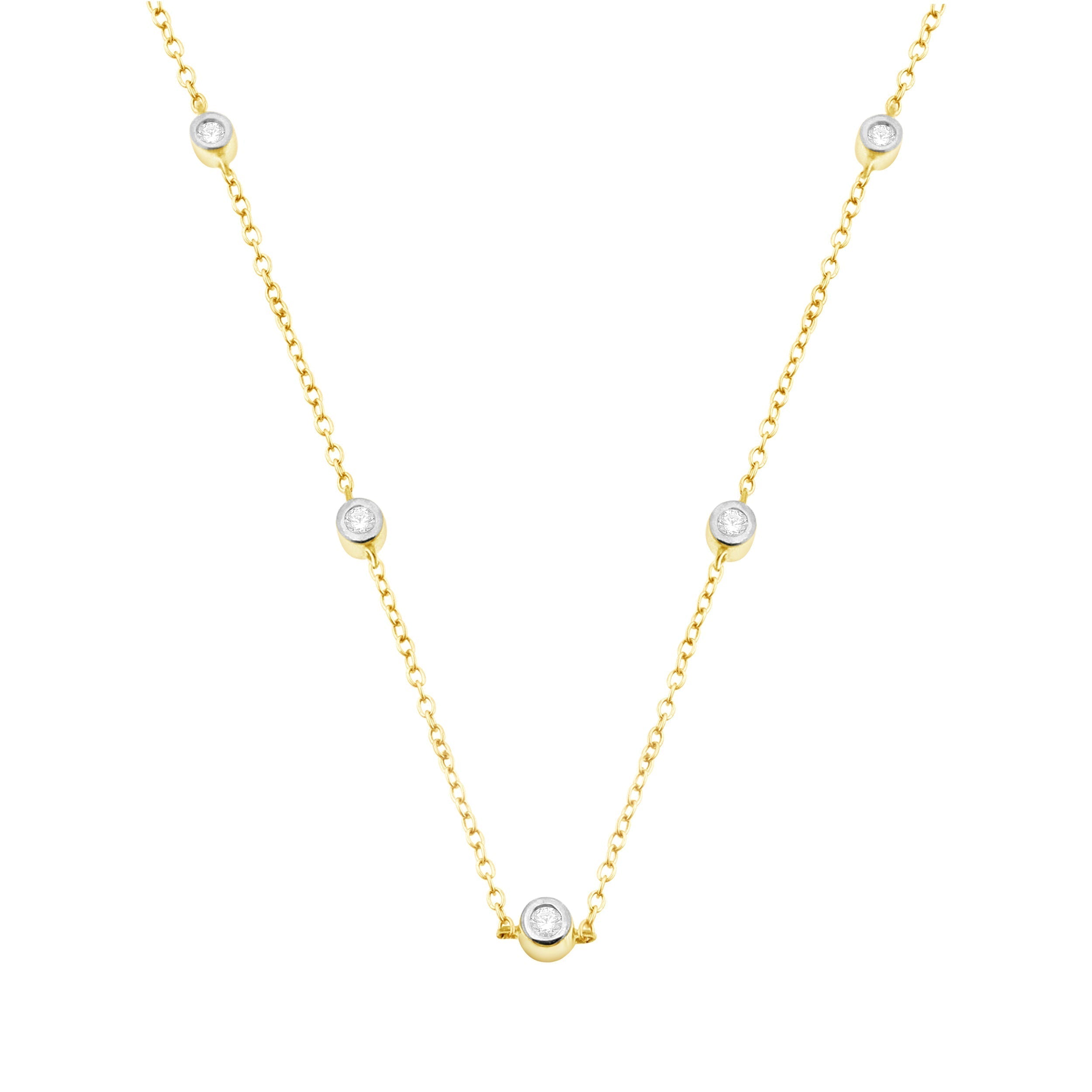 9ct Yellow Gold 0.07ct Diamond Necklet