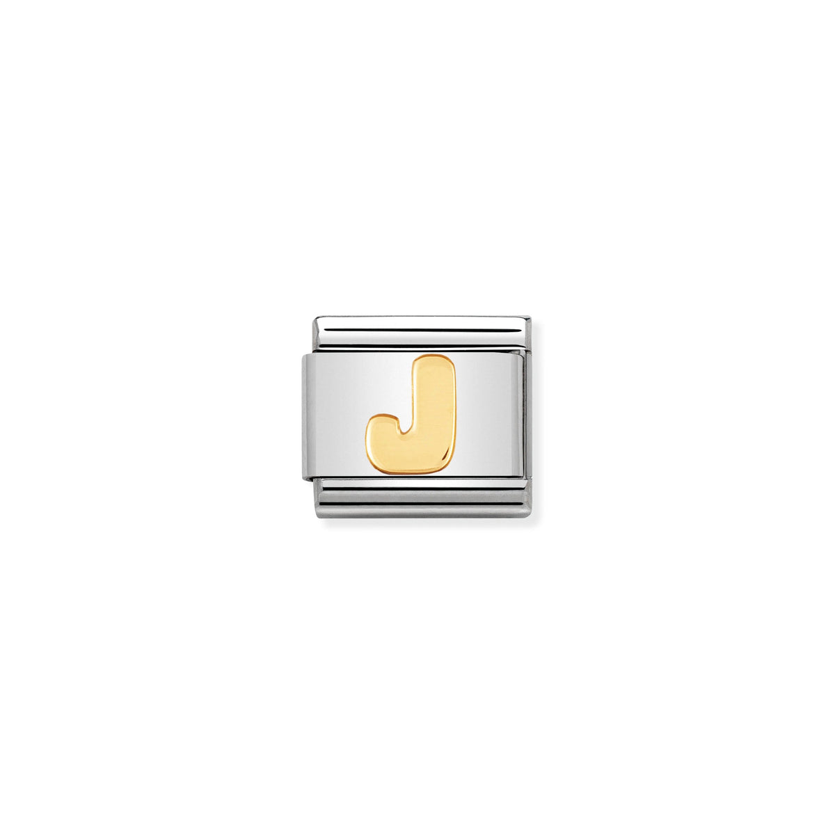 NOMINATION Composable Classic Link 030101/10 Letter J in 18ct Gold