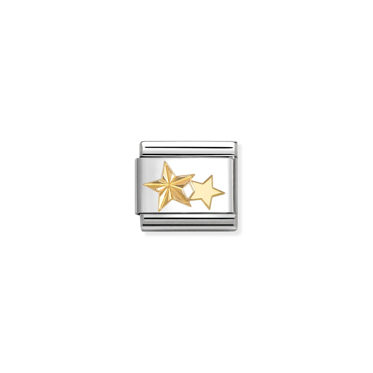 NOMINATION Composable Classic Link 030149/65 Etched Stars in 18ct Gold
