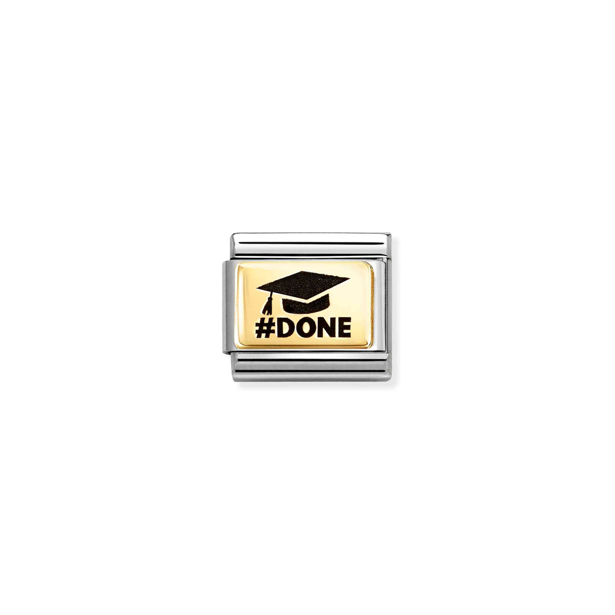 NOMINATION Composable Classic Link 030166/74 Graduation Hat #Done in 18ct Gold and Enamel