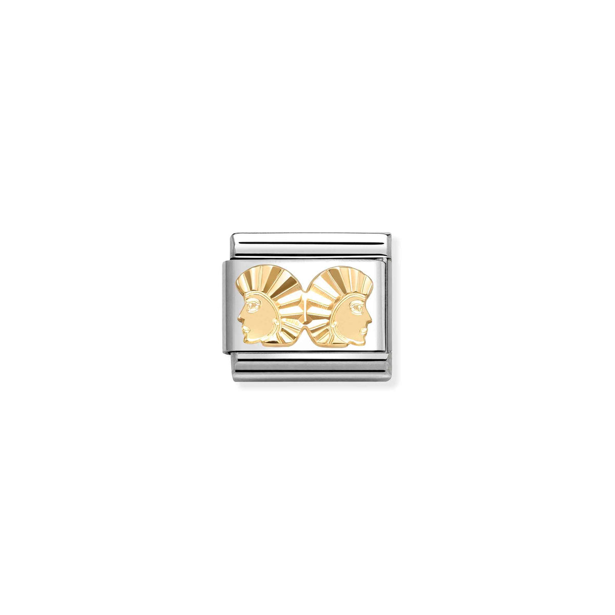 NOMINATION Composable Classic Link 030167/03 Gemini with Etched Detail in 18ct Gold