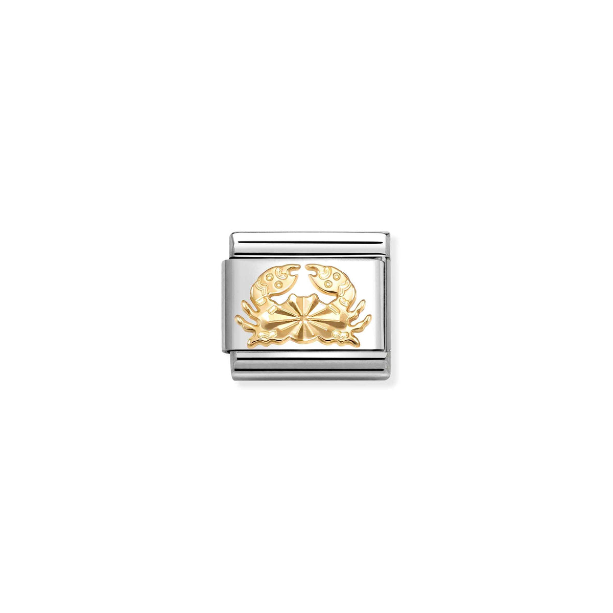 NOMINATION Composable Classic Link 030167/04 Cancer with Etched Detail in 18ct Gold