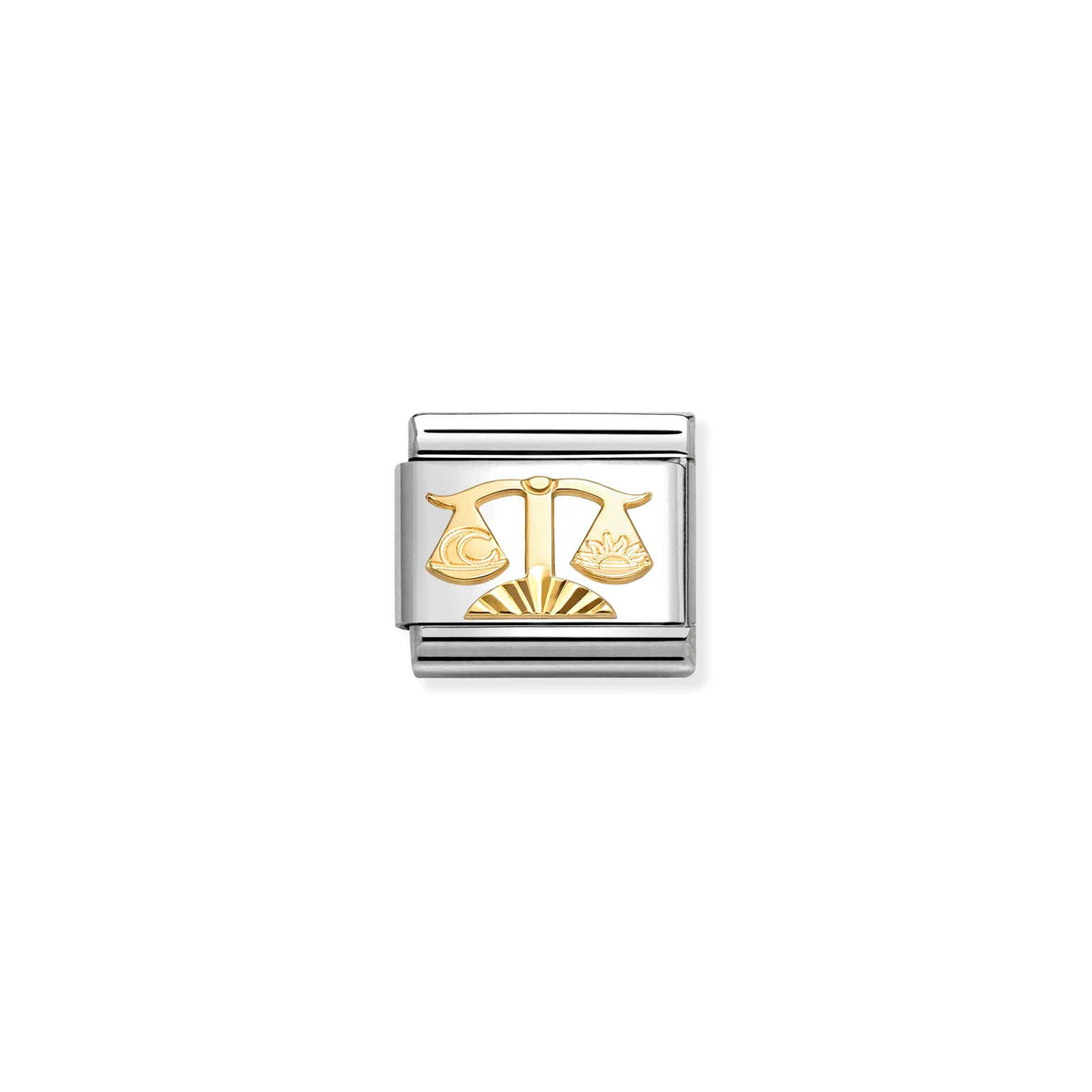NOMINATION Composable Classic Link 030167/07 Libra with Etched Detail in 18ct Gold