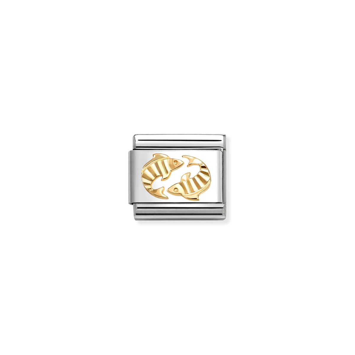 NOMINATION Composable Classic Link 030167/12 Pisces with Etched Detail in 18ct Gold