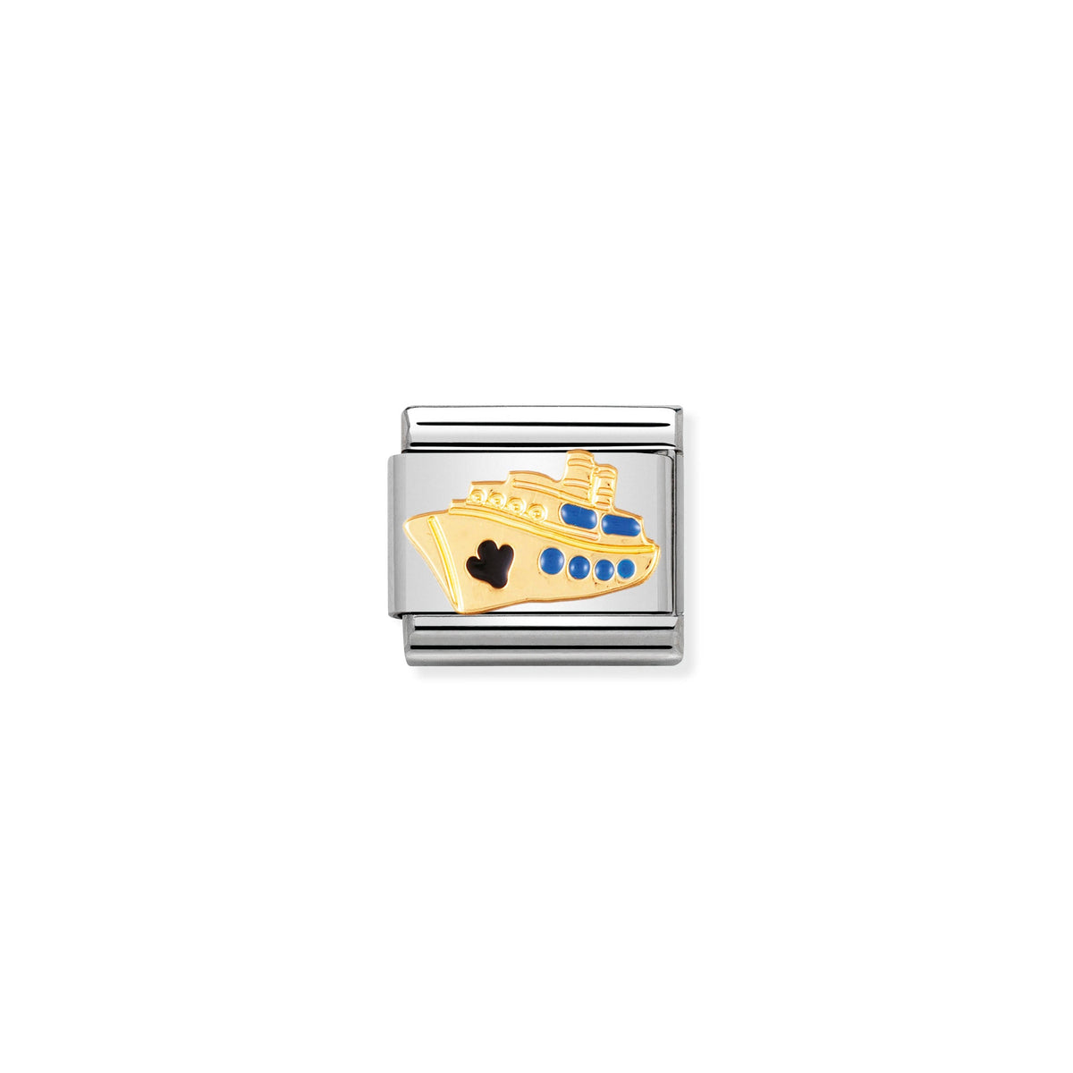 NOMINATION Composable Classic Link 030210/12 Cruise Ship in 18ct Gold and Enamel