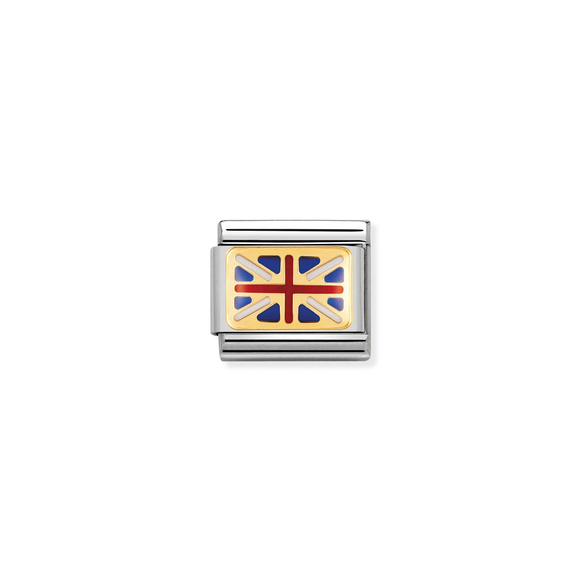 NOMINATION Composable Classic Link 030234/06 Great Britain Flag in 18ct Gold and Enamel