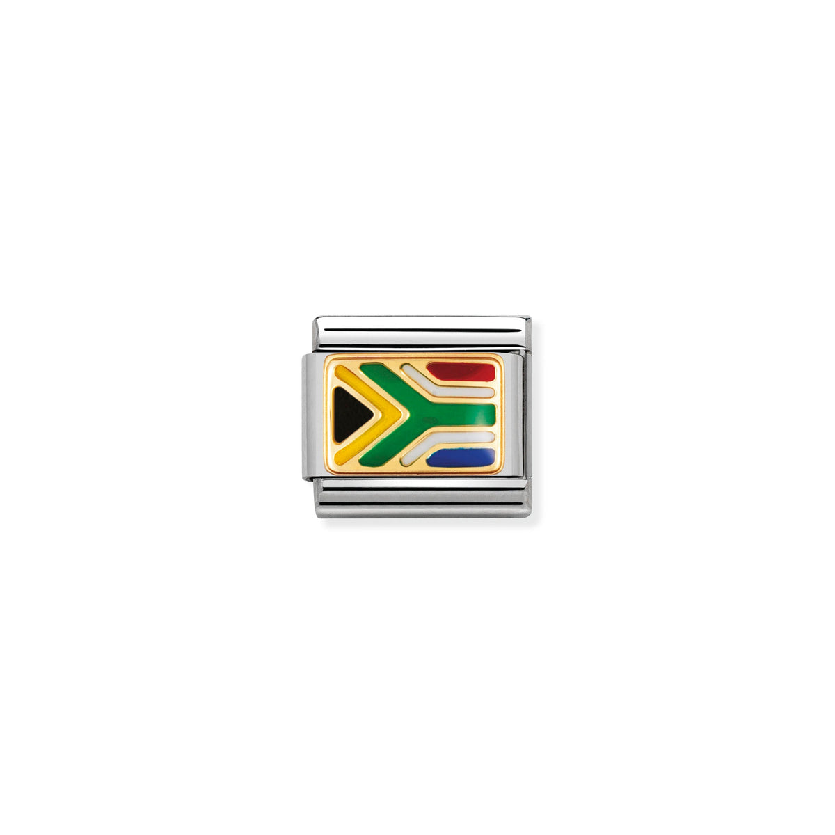 NOMINATION Composable Classic Link 030237/03 South Africa Flag in 18ct Gold and Enamel