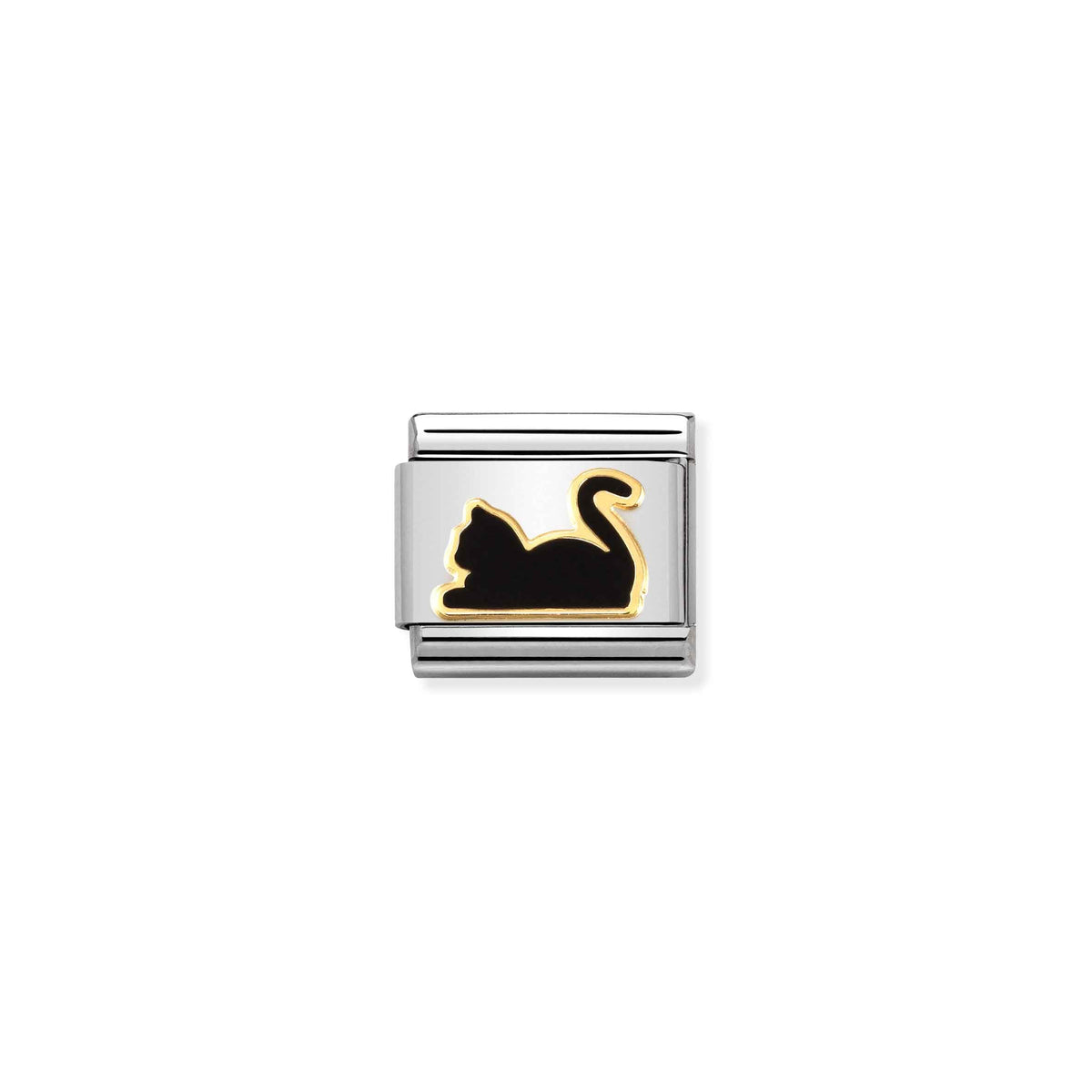 NOMINATION Composable Classic Link 030272/80 Black Cat in Gold
