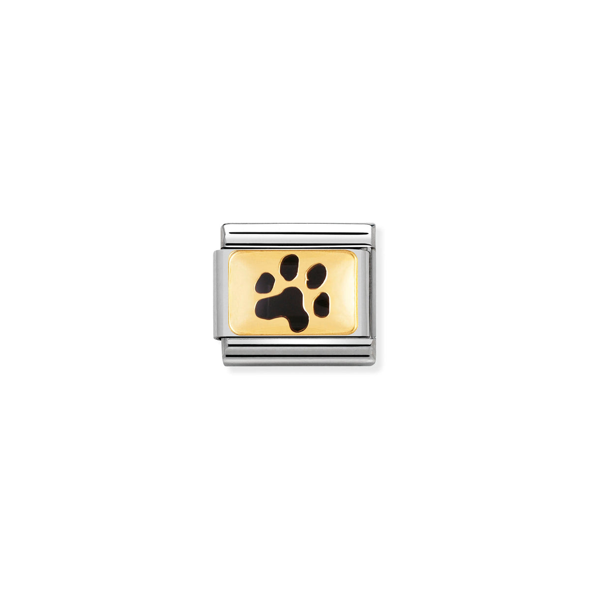 NOMINATION Composable Classic Link 030284/47 Paw Print 18ct Gold and Enamel
