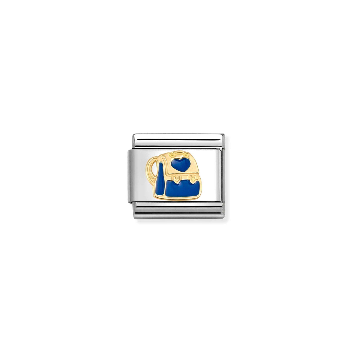 NOMINATION Composable Classic Link 030285/86 Backpack in 18ct Gold & Blue Enamel