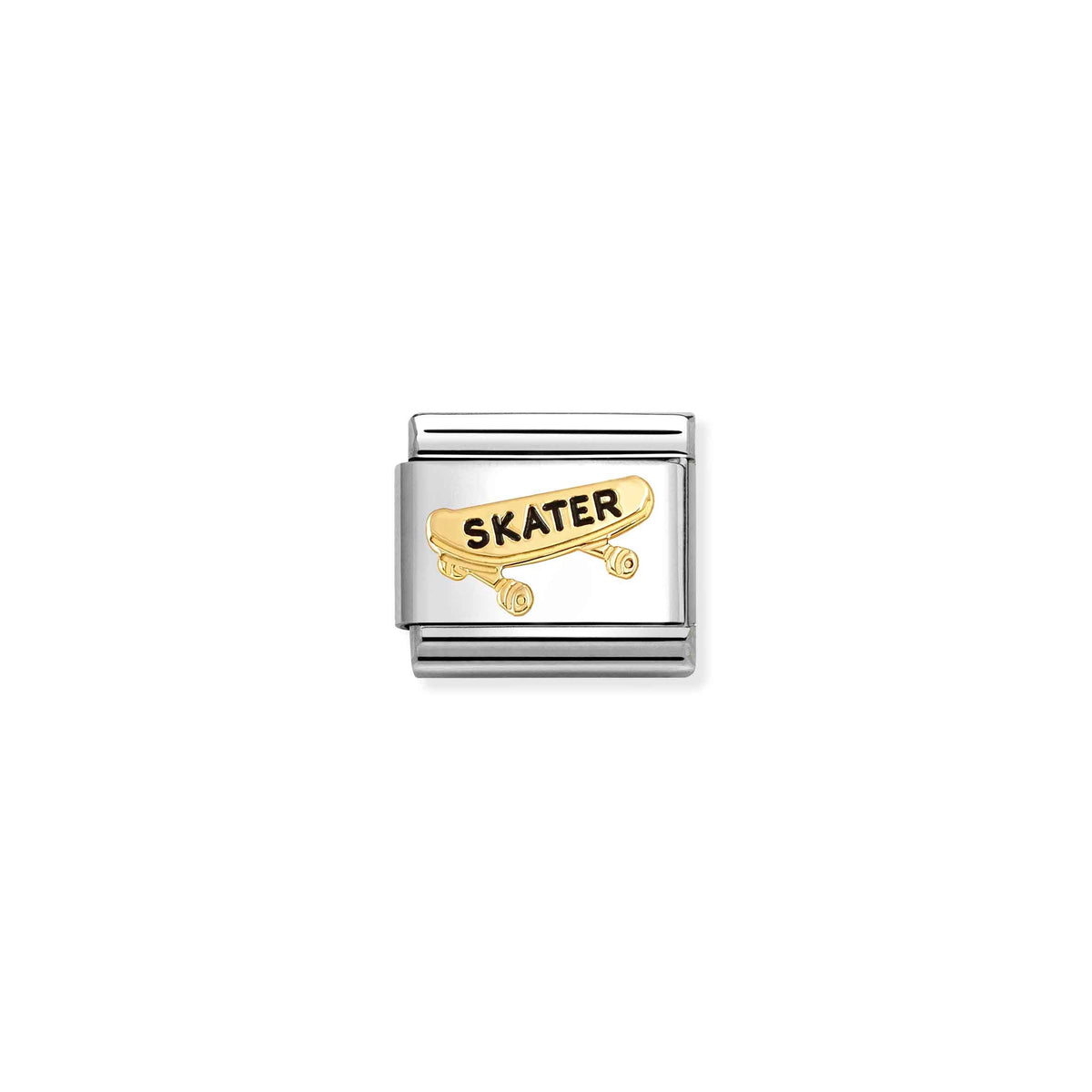 NOMINATION Composable Classic Link 030285/90 Skate Board in 18ct Gold & Enamel