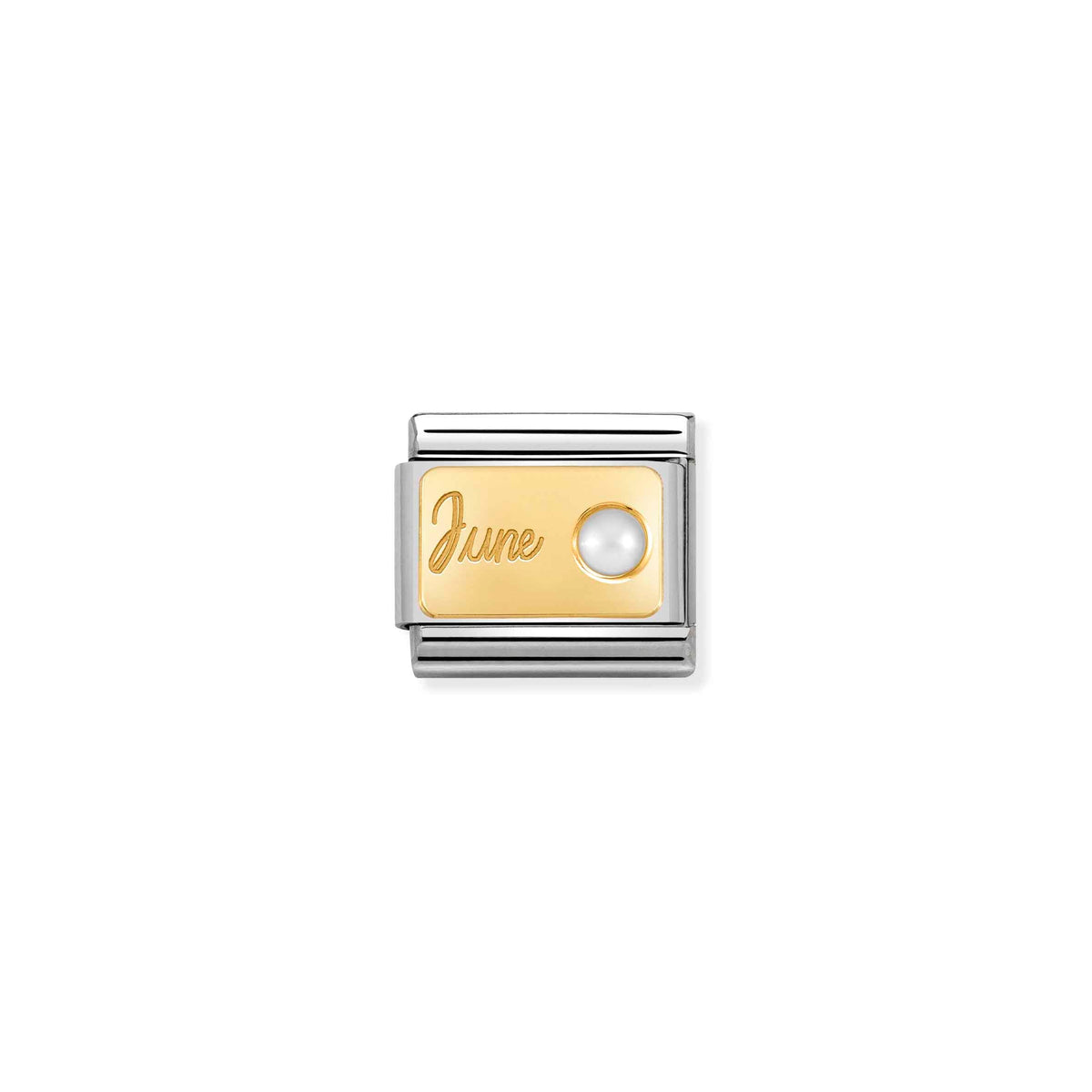 NOMINATION Composable Classic Link 030519/06 June White Pearl in 18ct Gold
