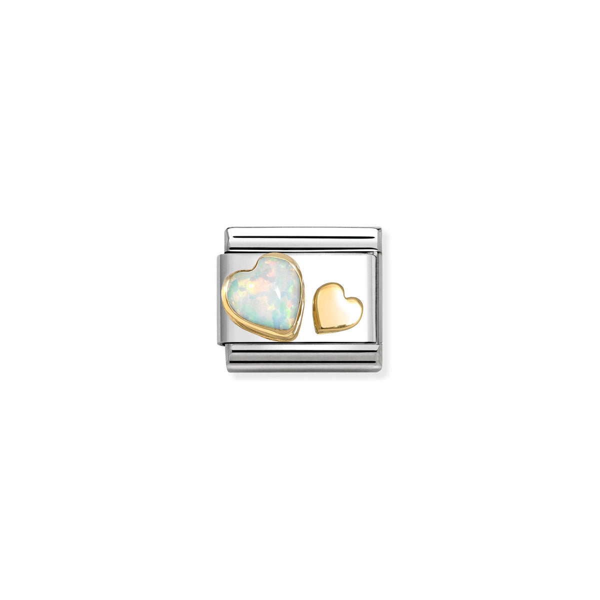 NOMINATION Composable Classic Link 030520/10 Opal Heart in 18ct Gold