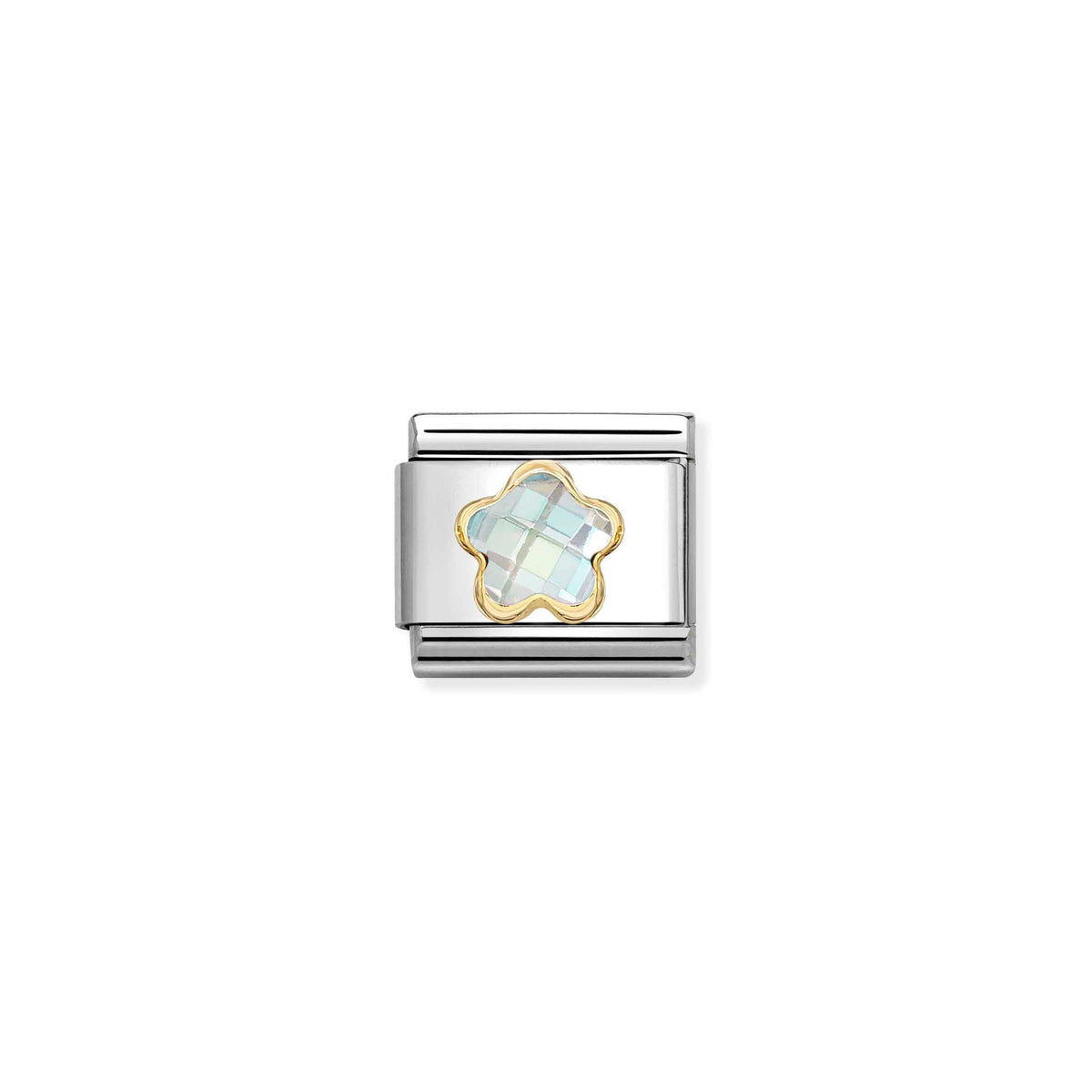 NOMINATION Composable Classic Link 030615/010 White Cubic Zirconia Flower in 18ct Gold