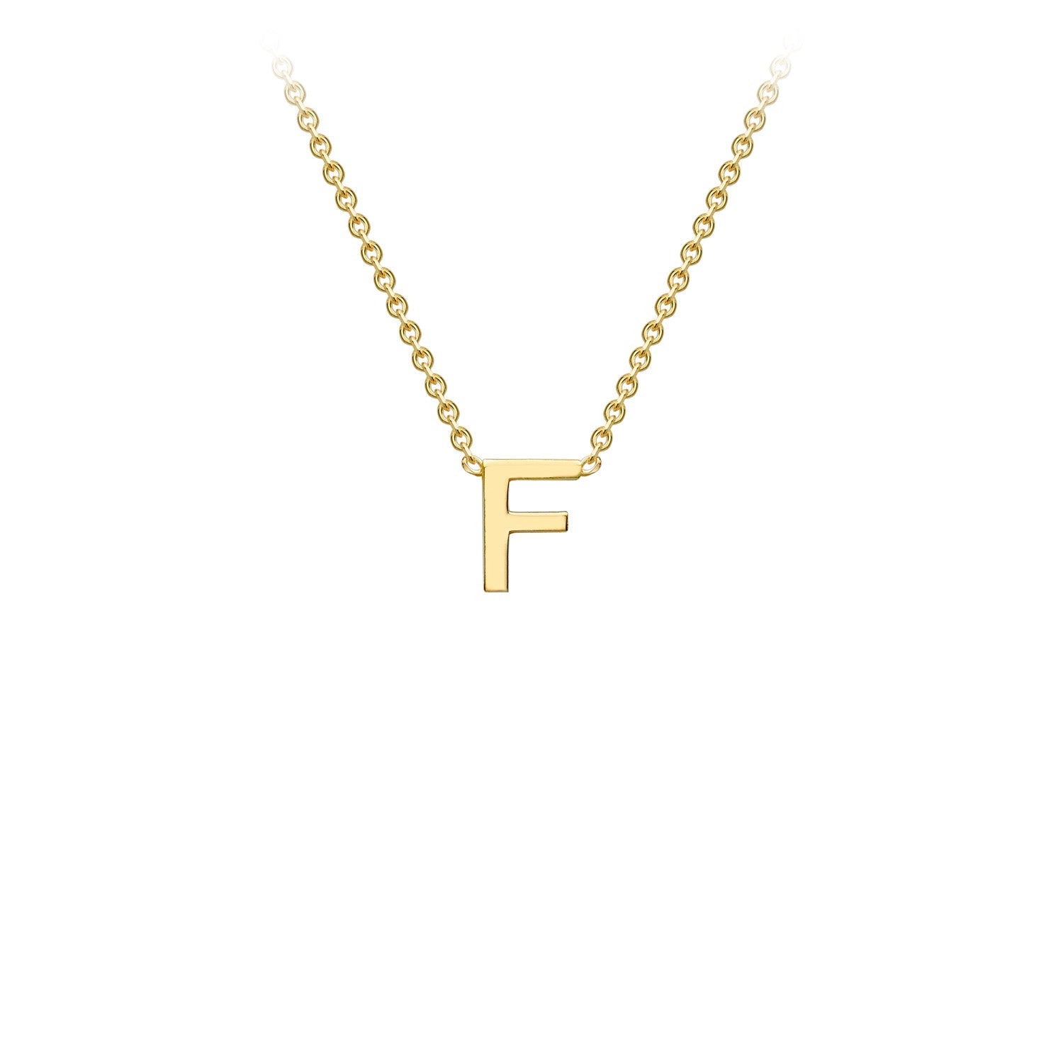 9ct Yellow Gold 'F' Initial Adjustable Letter Necklace 38/43cm