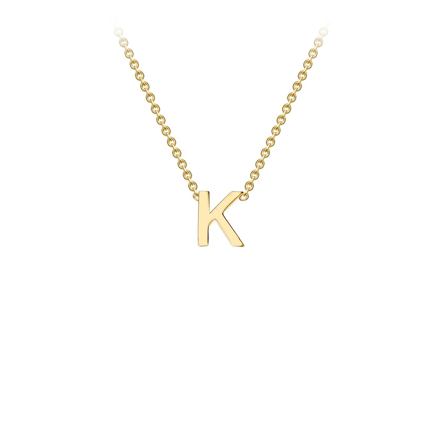 9ct Yellow Gold 'K' Initial Adjustable Letter Necklace 38/43cm