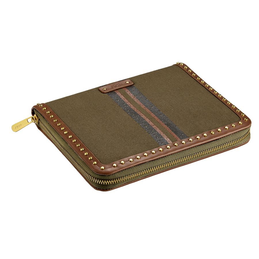 Wolf Ida Travel Zip Jewellery Portfolio Khaki