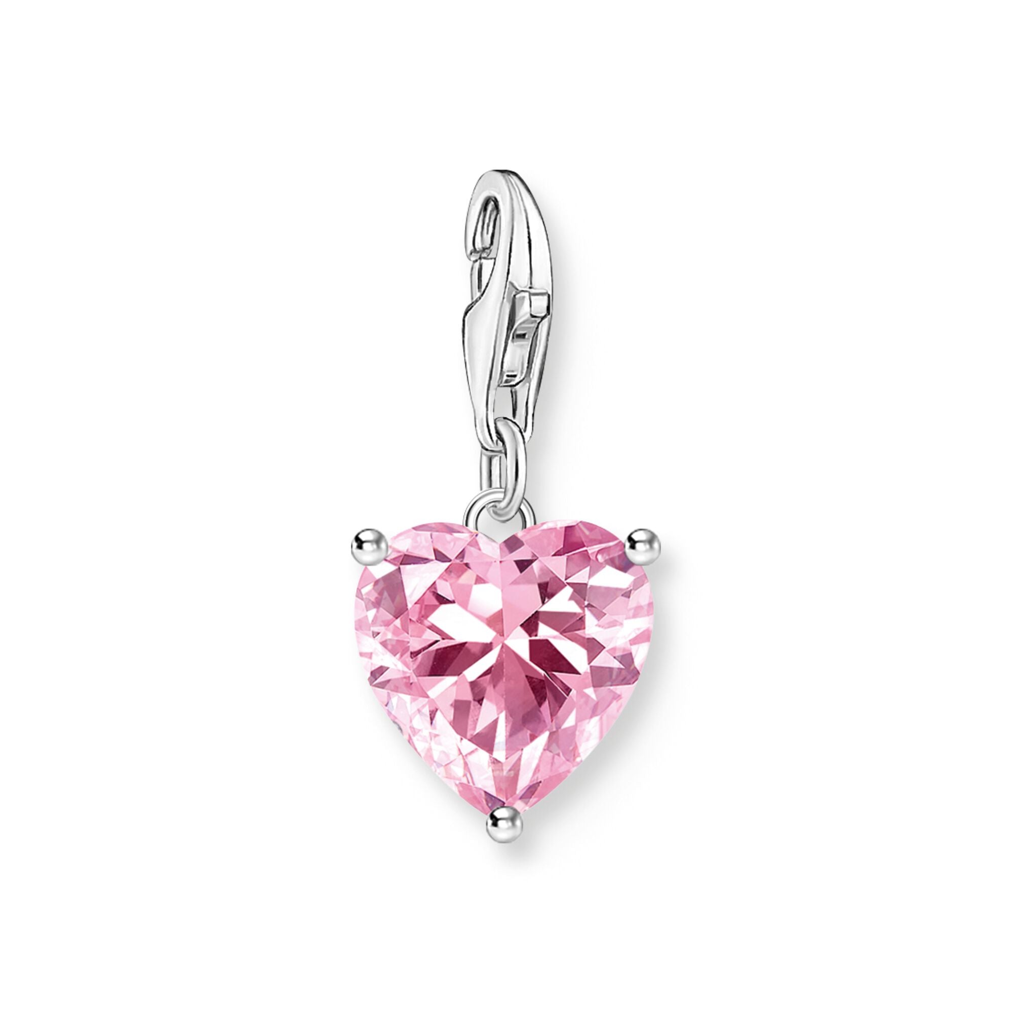 THOMAS SABO Heart charm with pink stone