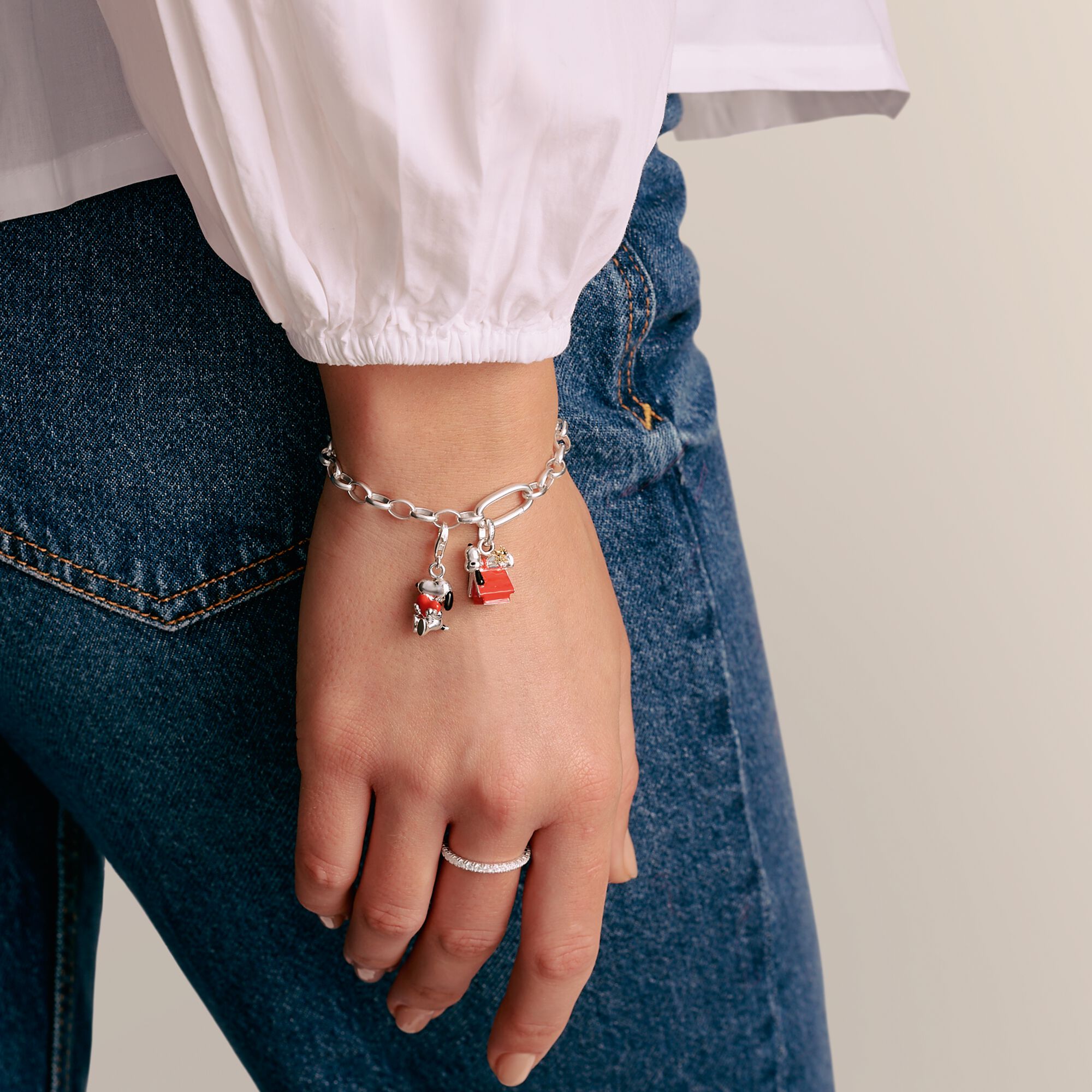 THOMAS SABO Charm Pendant Snoopy & Heart PEANUTS