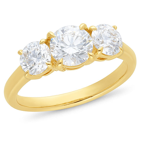 18ct Yellow Gold Lab Grown Diamond Ring