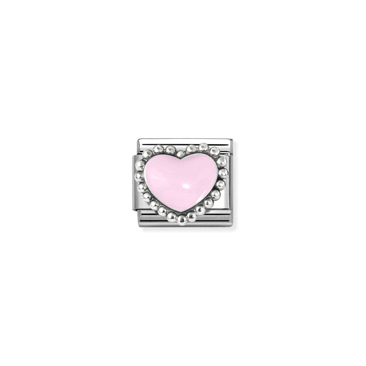 NOMINATION Composable Classic Link 330204/33 Pastel Pink Heart in 925 Silver & Enamel