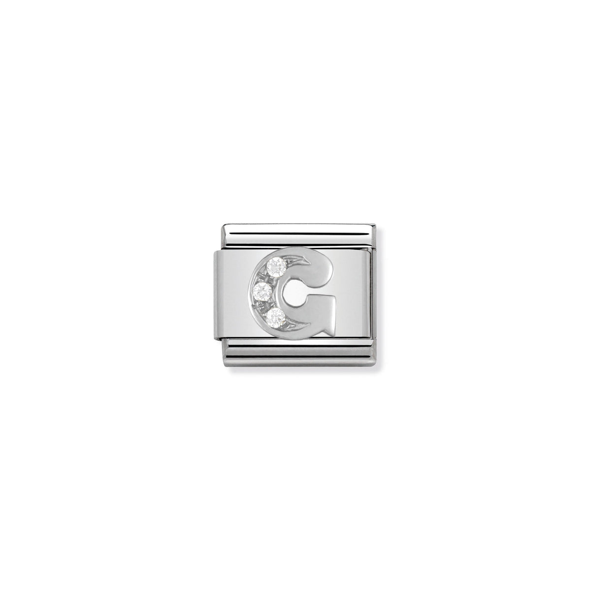 NOMINATION Composable Classic Link 330301/07 Letter G with Cubic Zirconia in 925 Silver