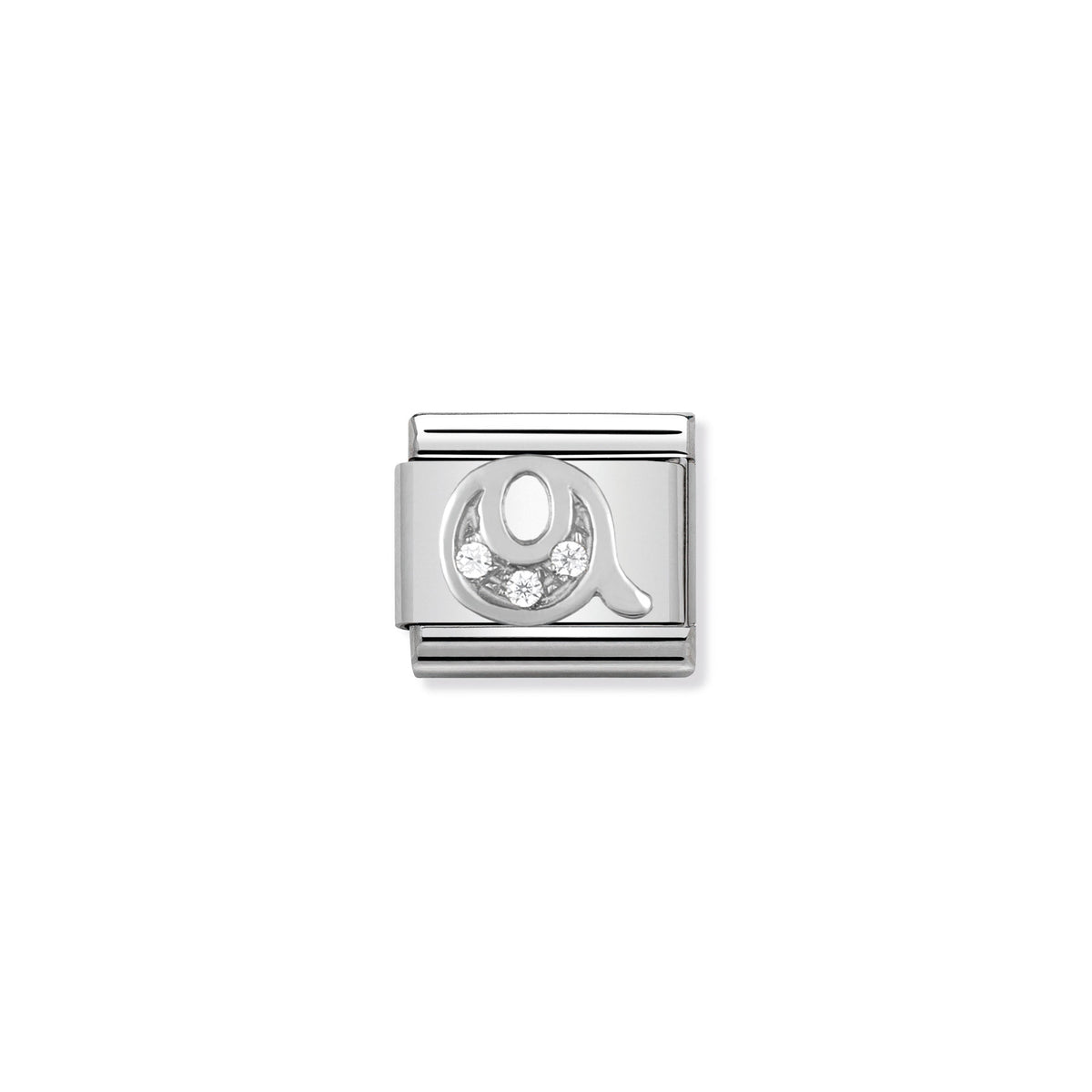 NOMINATION Composable Classic Link 330301/17 Letter Q with Cubic Zirconia in 925 Silver