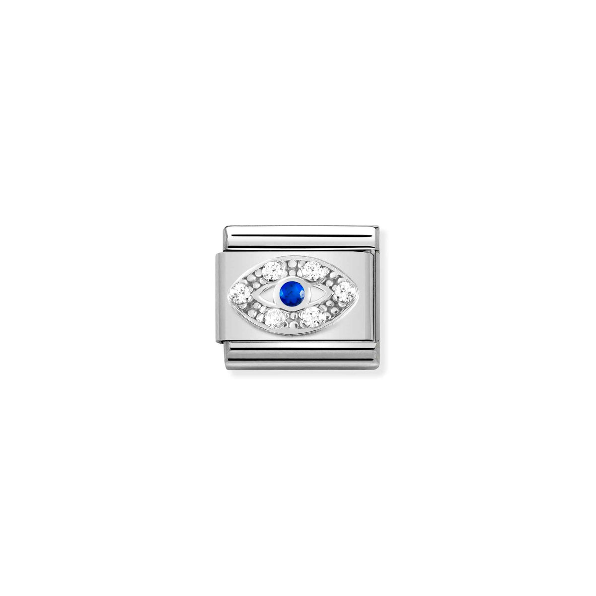 NOMINATION Composable Classic Link 330304/43 Eye with White & Blue Cubic Zirconia in Silver