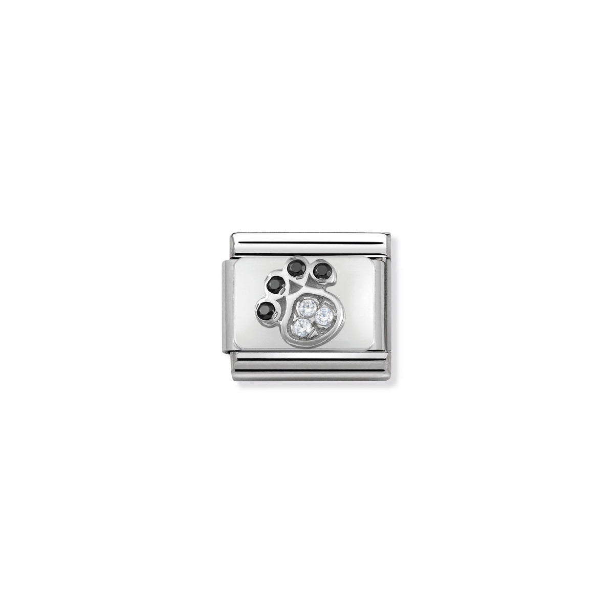 NOMINATION Composable Classic Link 330304/14 Paw Print with Cubic Zirconia in 925 Silver