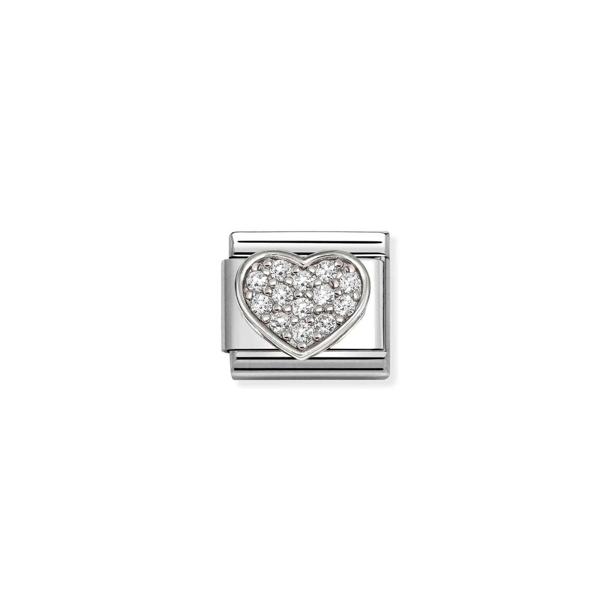NOMINATION Composable Classic Link 330322/24 White Heart Cubic Zirconia in Silver