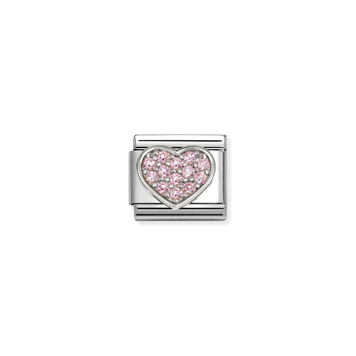 NOMINATION Composable Classic Link 330322/25 Pink Heart Cubic Zirconia in Silver