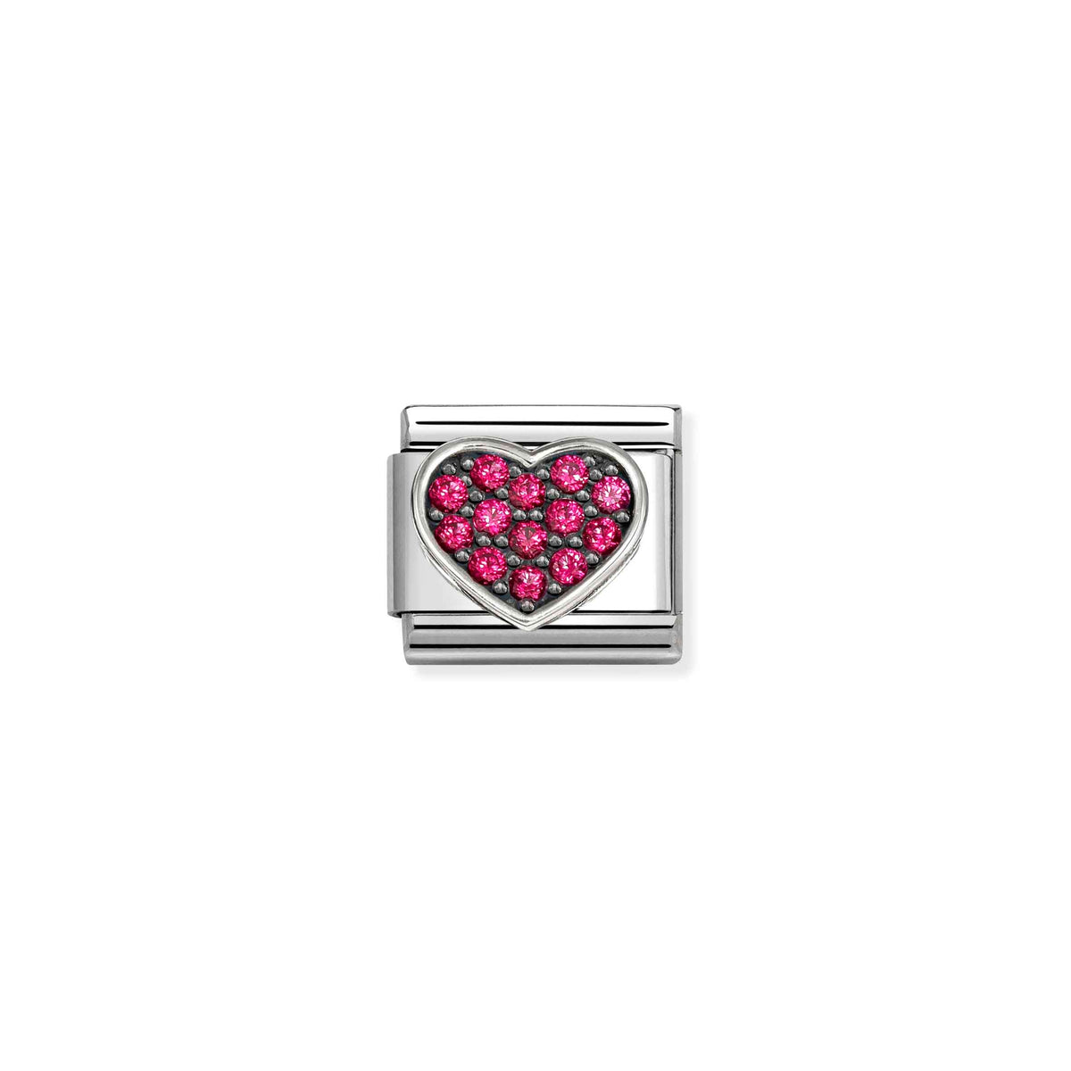 NOMINATION Composable Classic Link 330322/26 Red Heart Cubic Zirconia in Silver