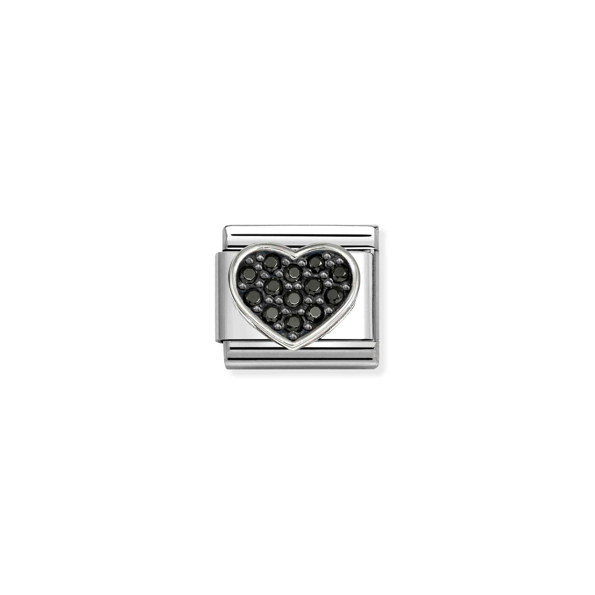 NOMINATION Composable Classic Link 330322/27 Black Heart Cubic Zirconia in Silver