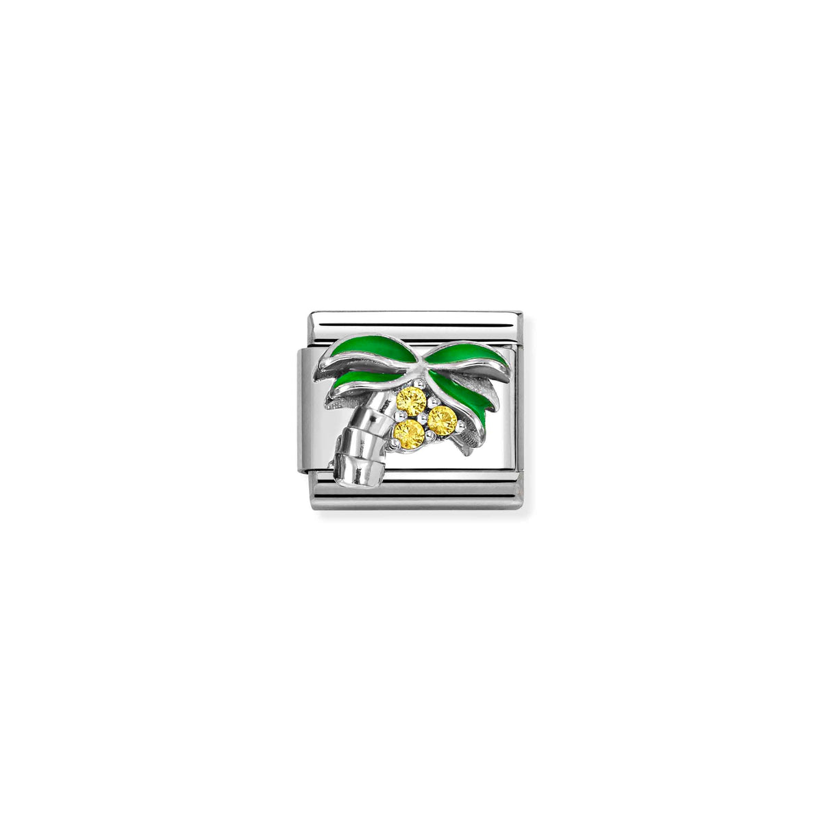 NOMINATION Composable Classic Link 330328/22 Yellow Palm Tree in 925 Silver & Cubic Zirconia