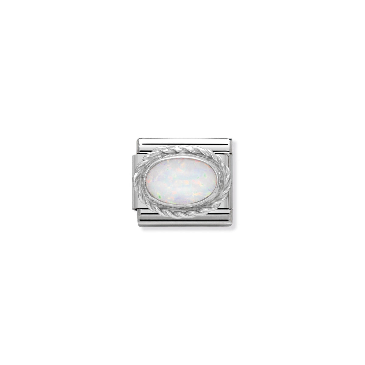 NOMINATION Composable Classic Link 330503/07 White Opal Stone in 925 Silver