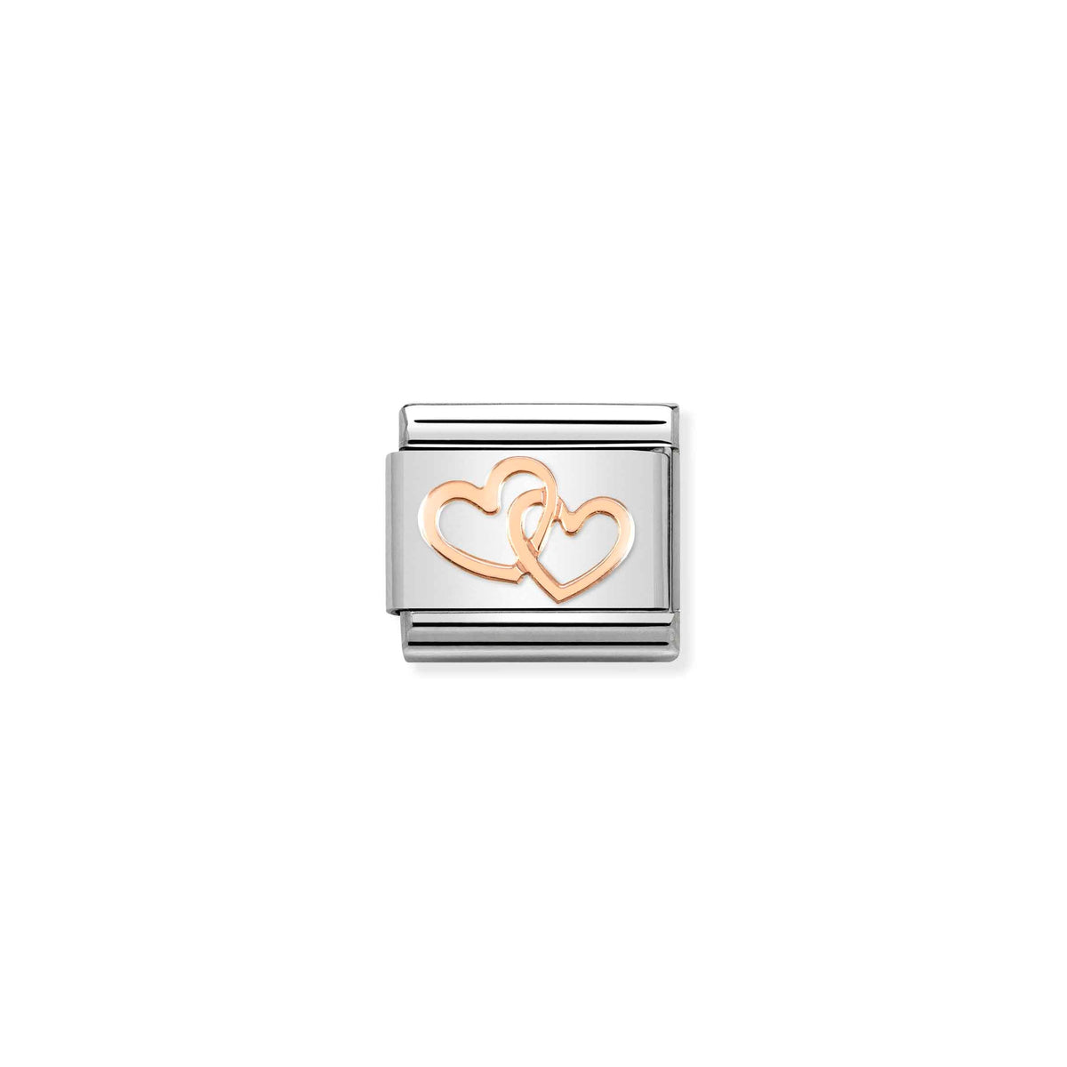 NOMINATION Composable Classic Link 430104/41 Hearts Intertwined in 9ct Rose Gold